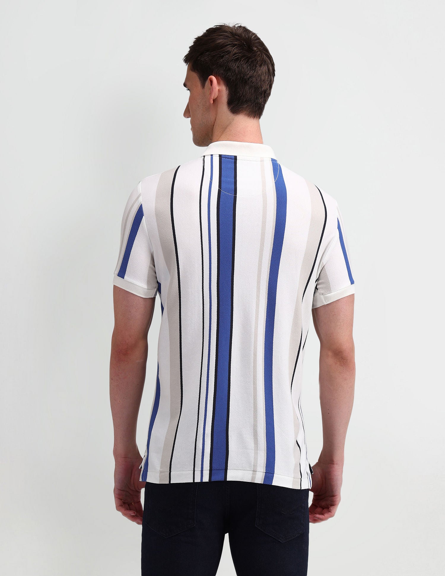 Muscle Fit Vertical Striped Polo Shirt Blue - U.S. Polo Assn. India | Large