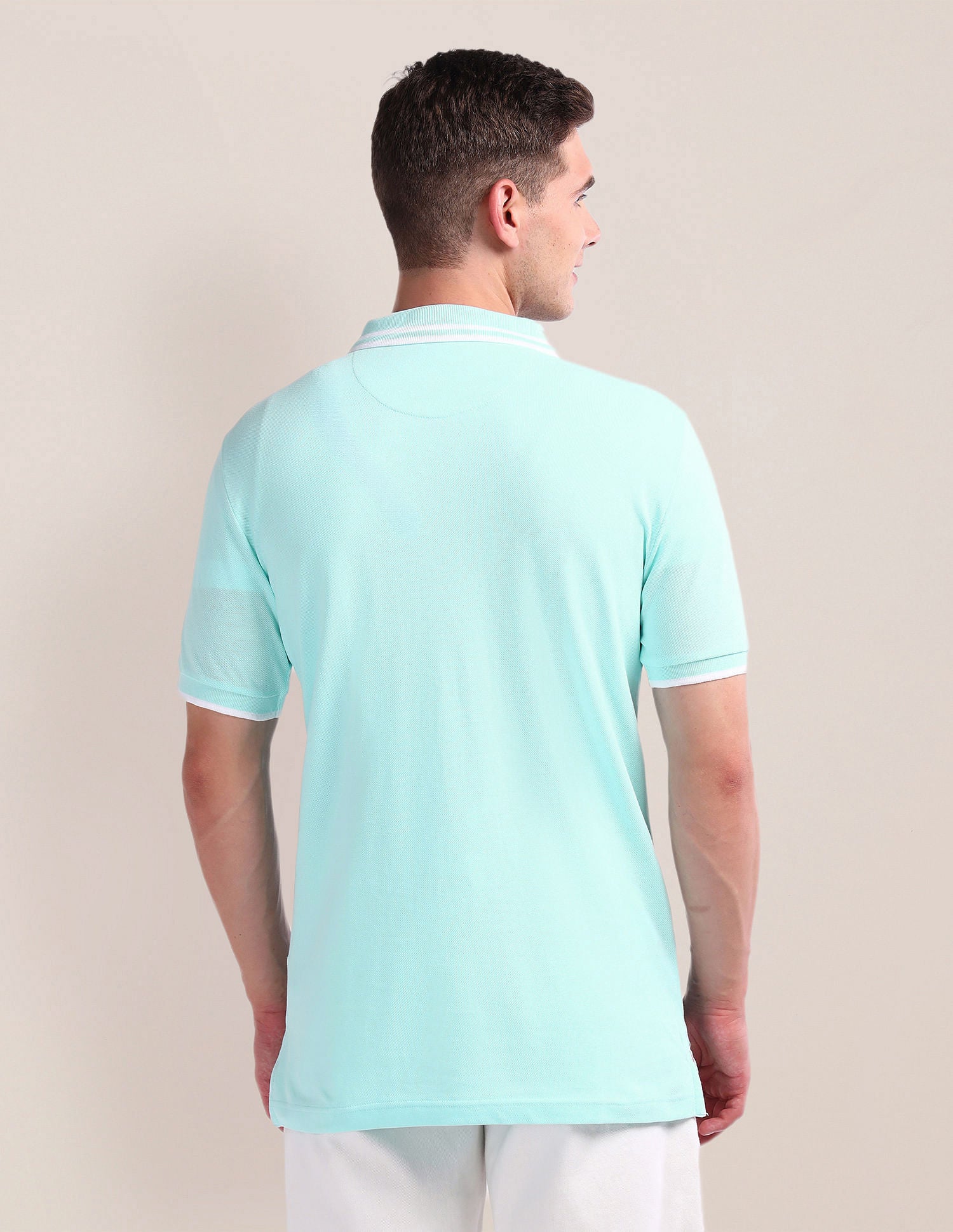 Solid Slim Fit Polo Shirt Blue - U.S. Polo Assn. India | Large