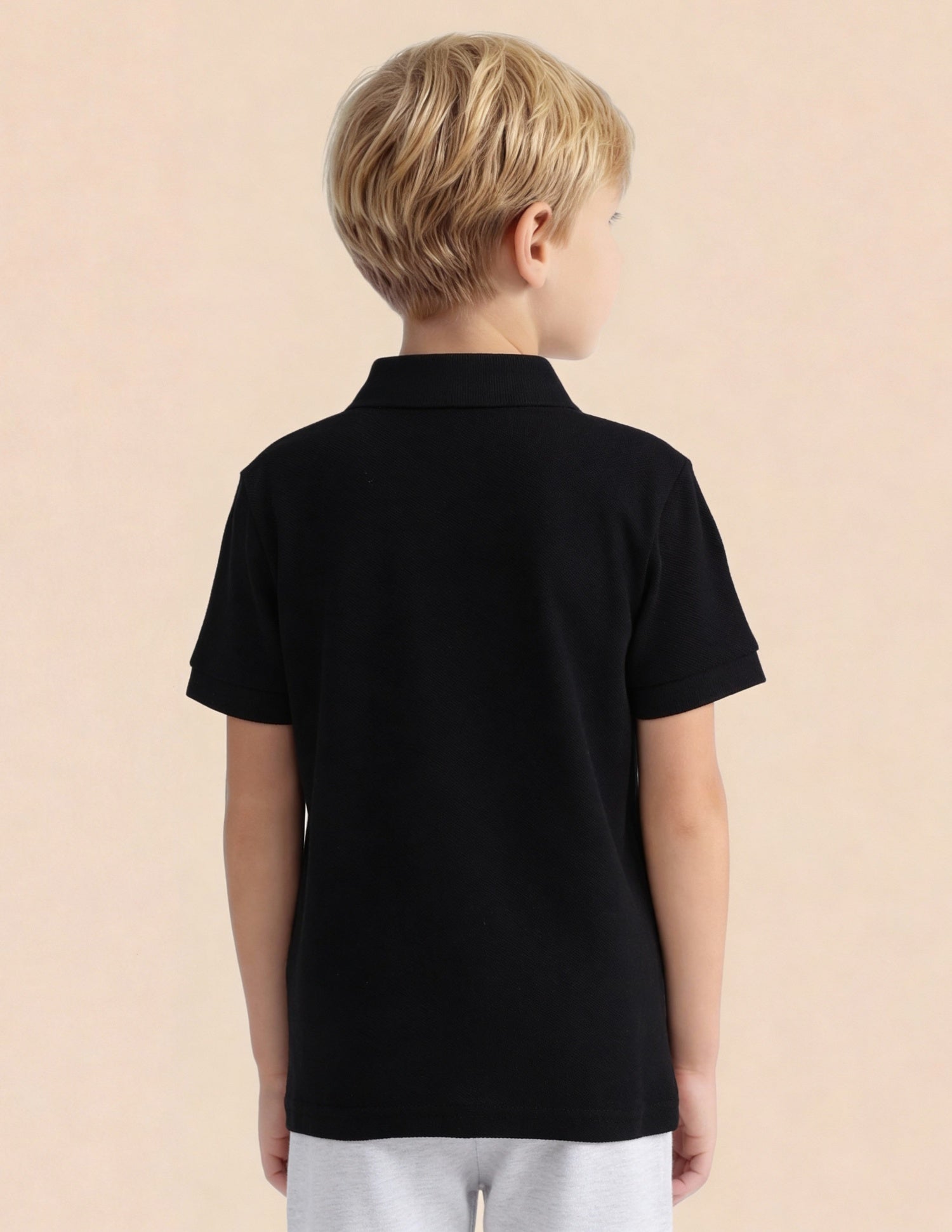 Boys Pure Cotton Polo Shirt Black - U.S. Polo Assn. India | Large