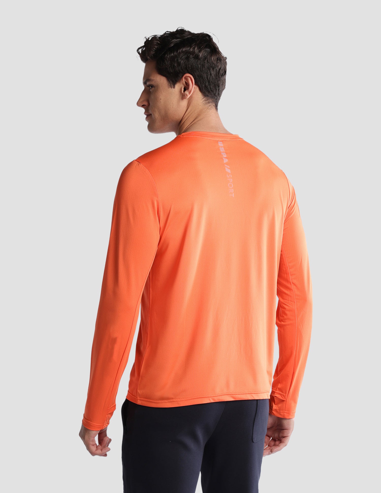 Solid Regular Fit Active T-Shirt Orange - U.S. Polo Assn. India | Large