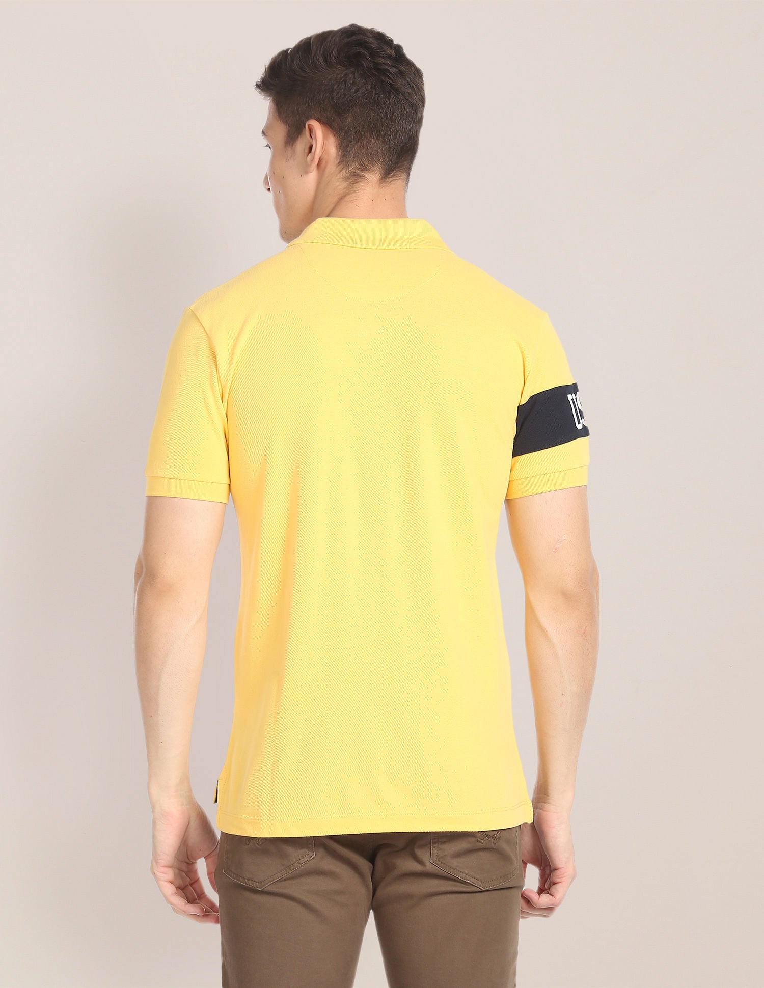 Logo Detail Pique Polo Shirt Mustard - U.S. POLO ASSN. | Large