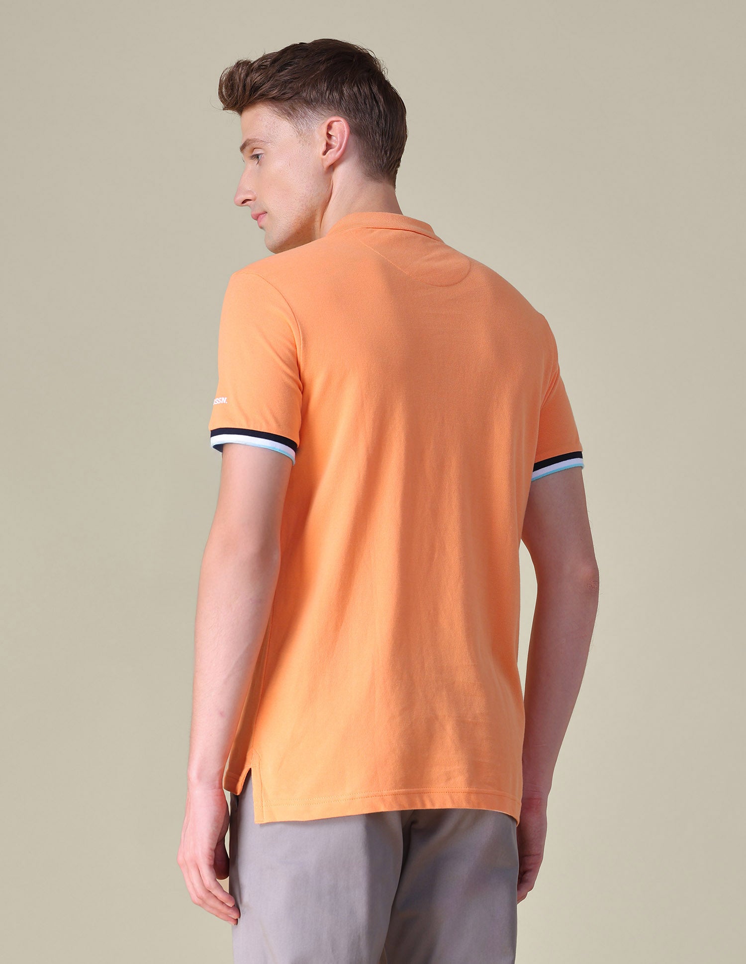 Solid Regular Fit Polo Shirt Light Orange - U.S. POLO ASSN. | Large