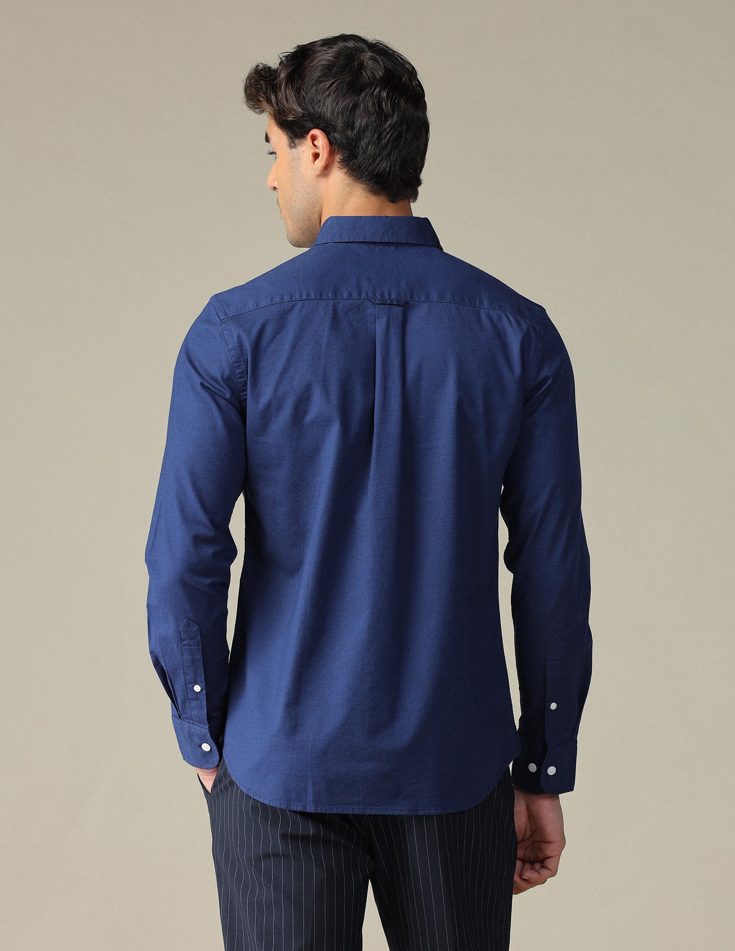 Tailored Fit Dobby Button Down Shirt Mid Blue - U.S. POLO ASSN. | Large