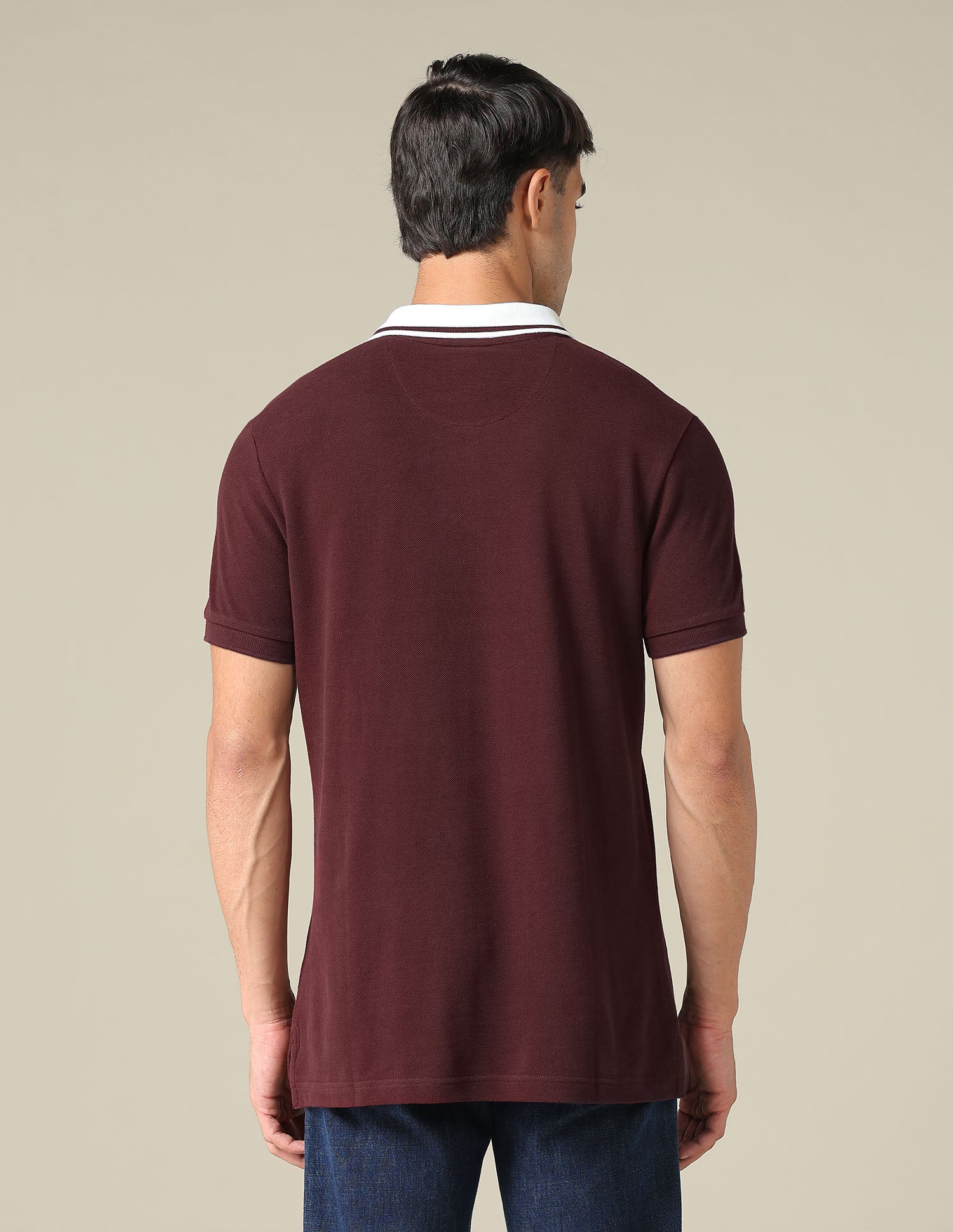 Typographic Printed Muscle Fit Polo Shirt Maroon - U.S. POLO ASSN. | Large