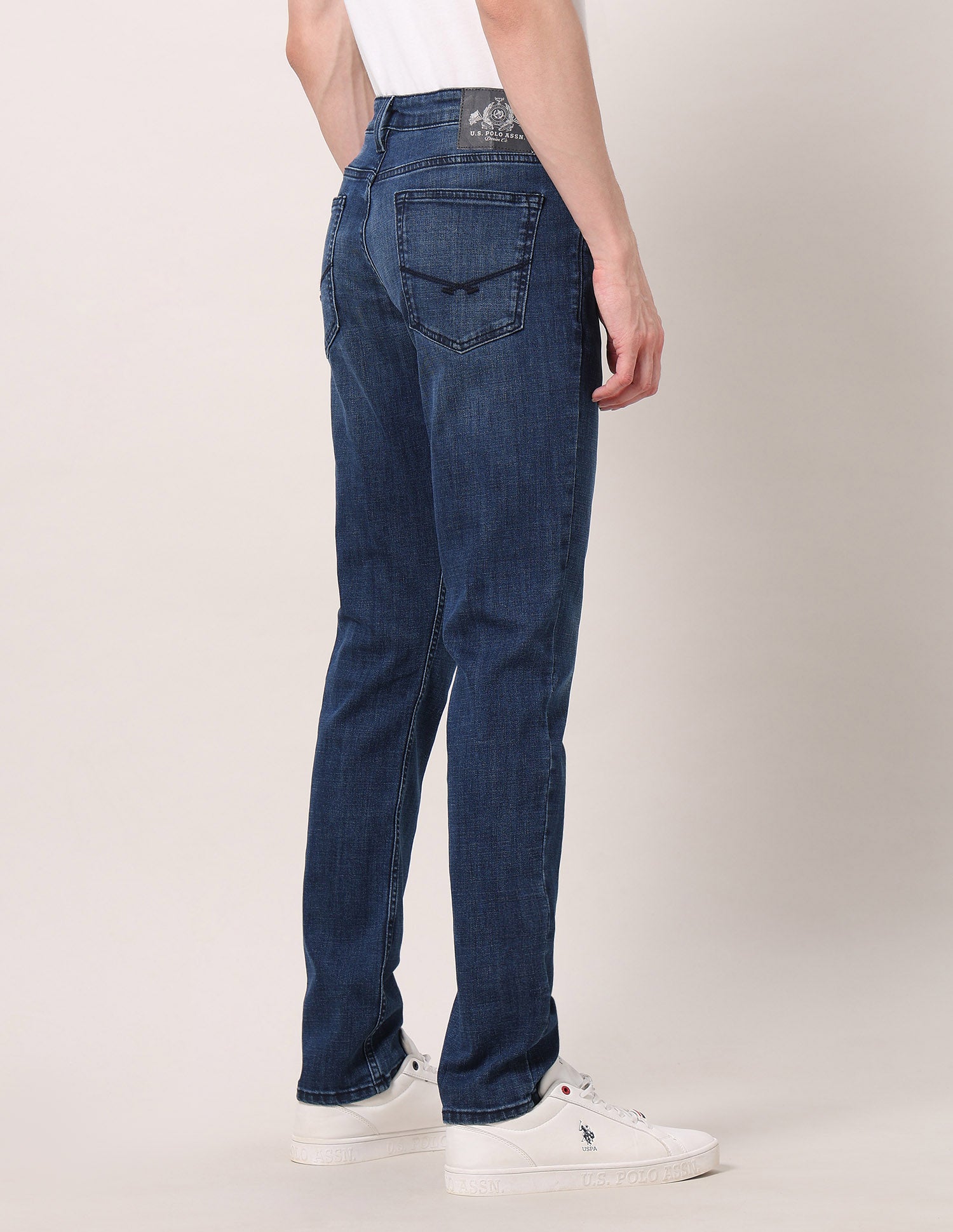 Brandon Slim Tapered Fit Blue Jeans Med Blue - U.S. POLO ASSN. | Large