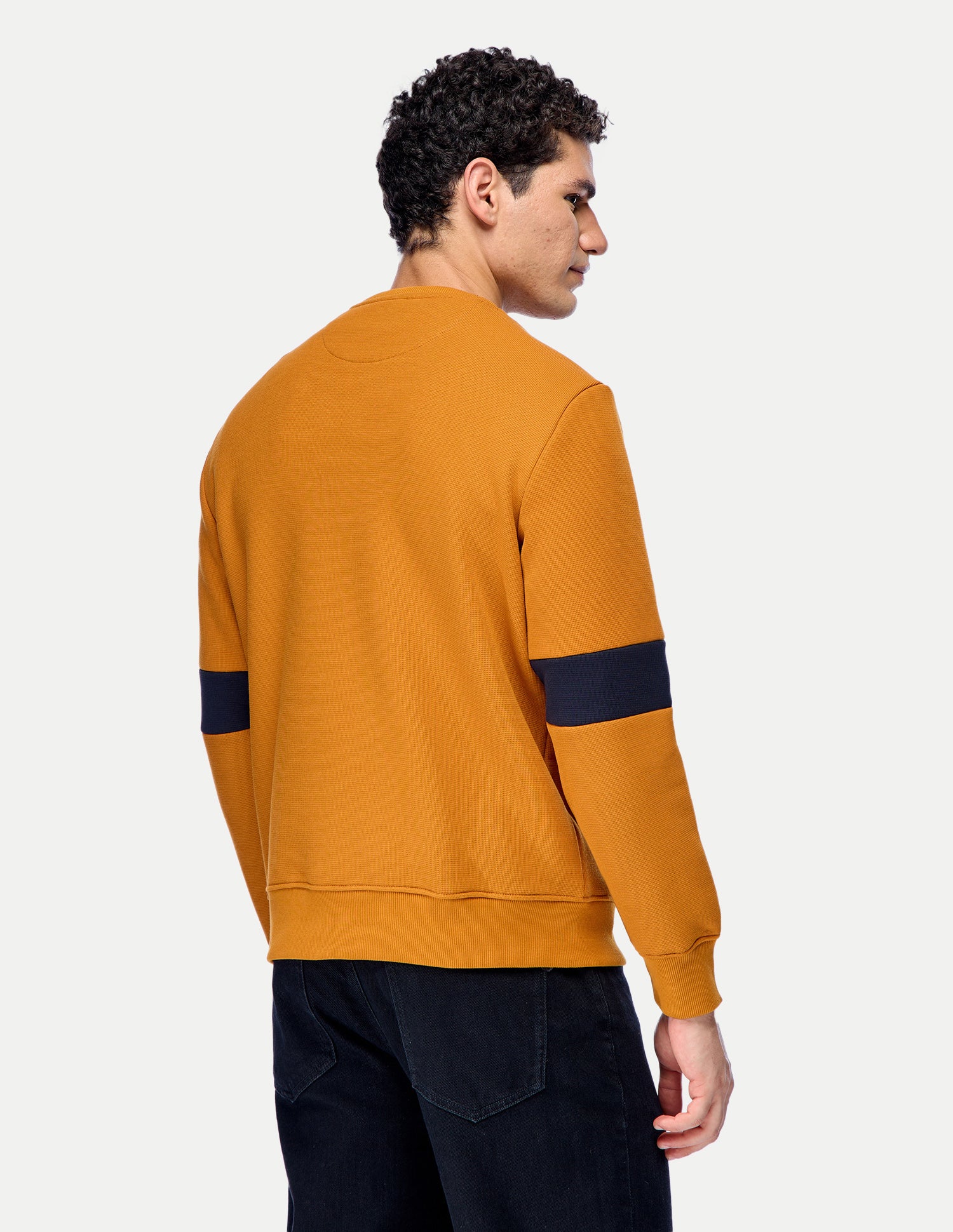 Brand Embroidered Slim Fit Sweatshirt Mustard - U.S. Polo Assn. India | Large