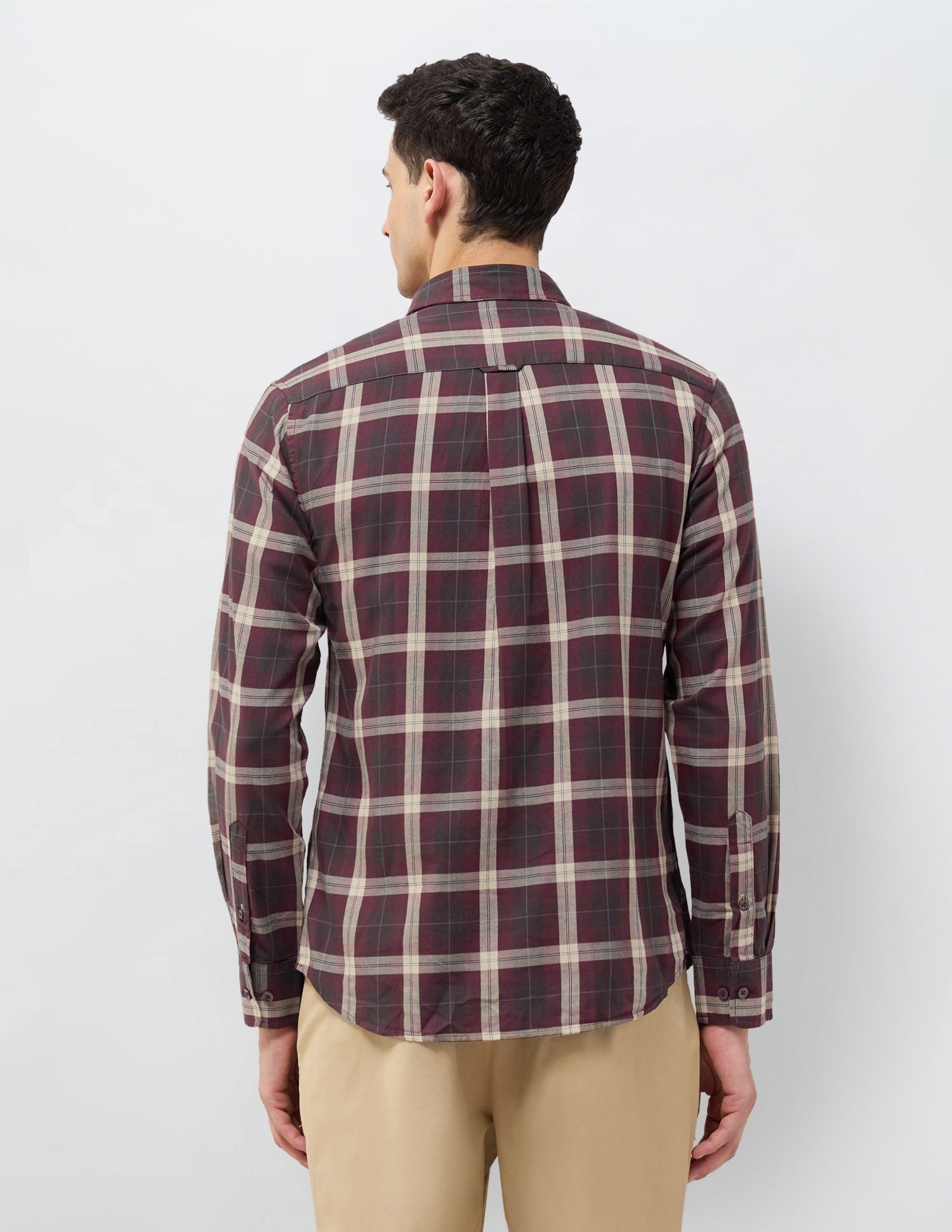 Twill Tartan Checked Shirt Maroon - U.S. POLO ASSN. | Large