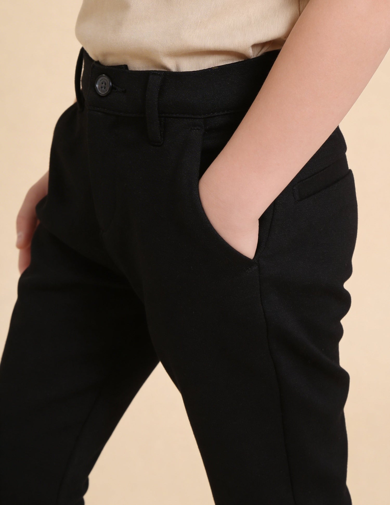 Mid Rise Slim Fit Trousers Black - U.S. Polo Assn. India | Large