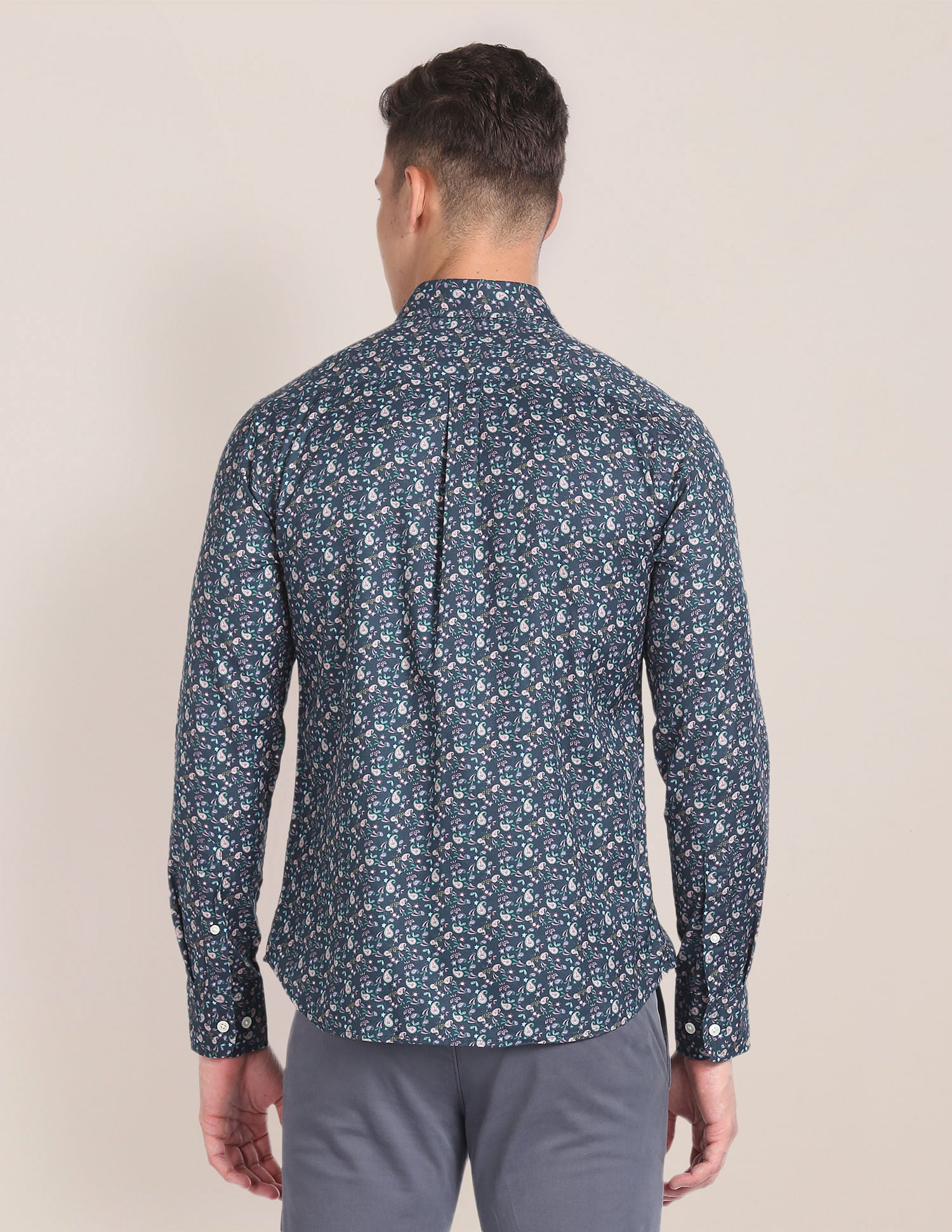 Paisley Print Twill Shirt Teal - U.S. Polo Assn. India | Large