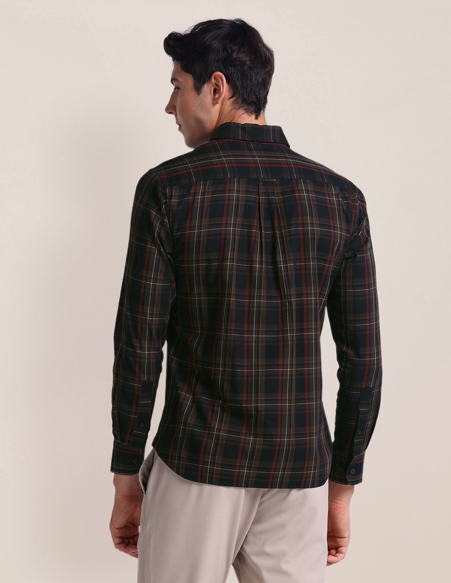 Tartan Check Tailored Fit Shirt Brown - U.S. POLO ASSN. | Large