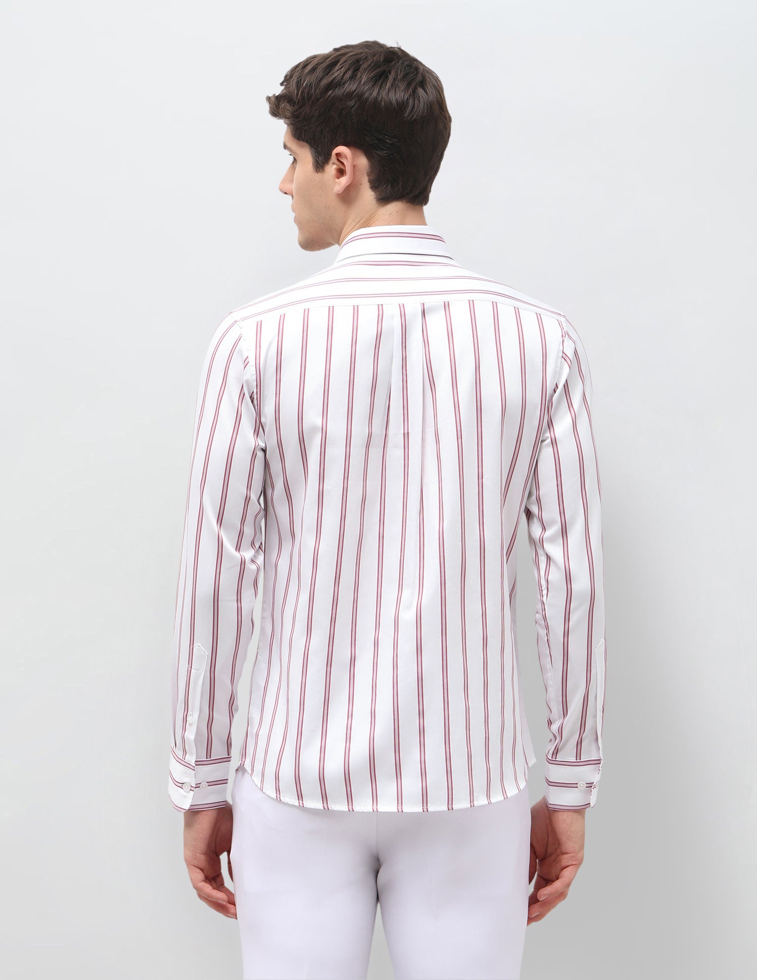 Vertical Striped Satin Shirt Pink - U.S. Polo Assn. India | Large