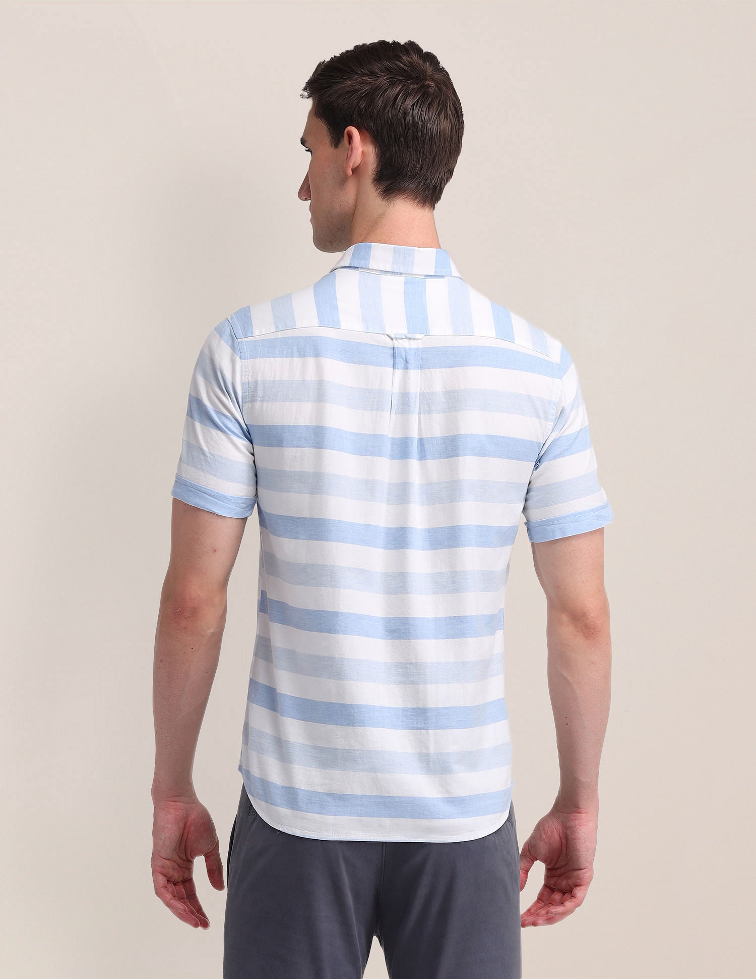 Cotton Regular Fit Shirt Light Blue - U.S. Polo Assn. India | Large