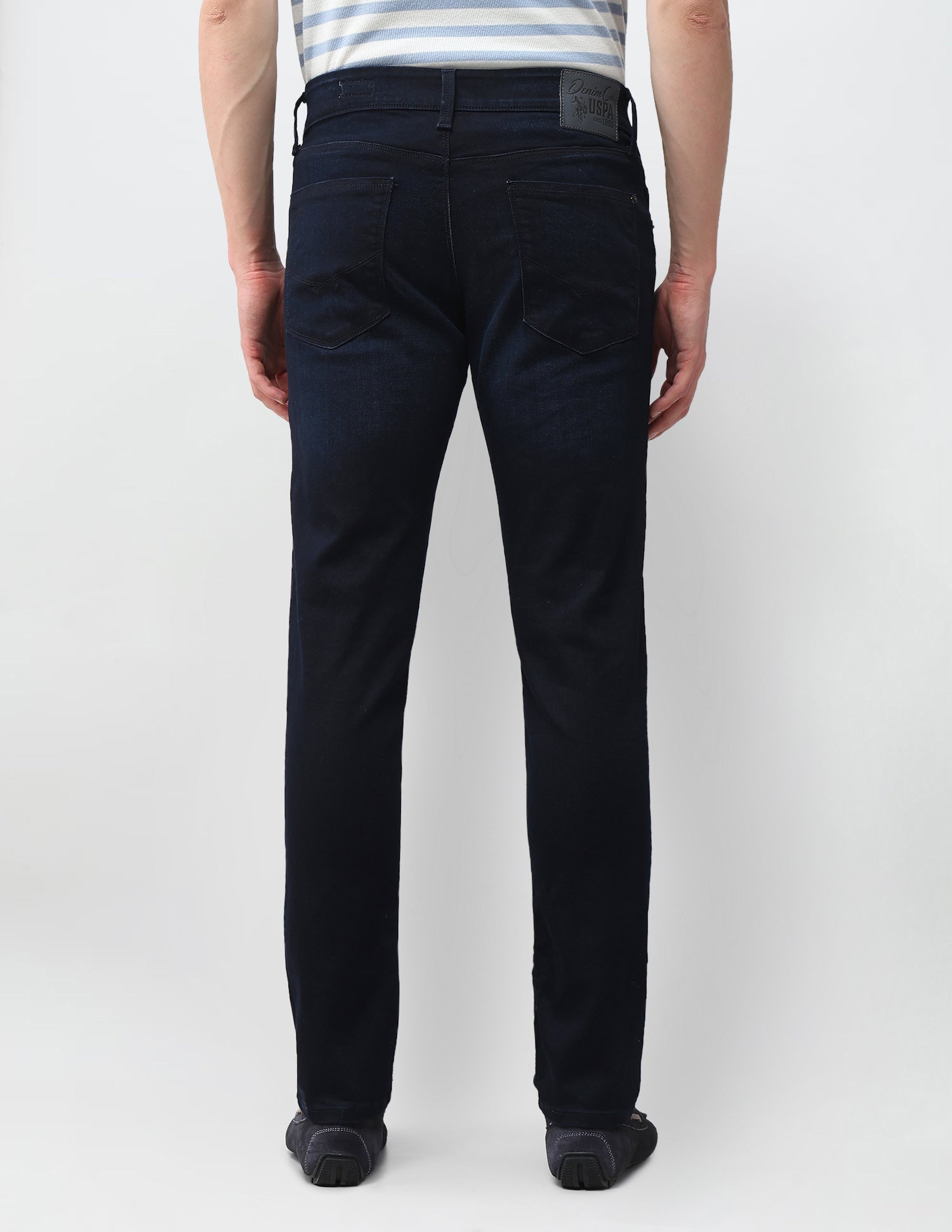 Brandon Slim Tapered Fit Blue Jeans Dark Blue - U.S. Polo Assn. India | Large