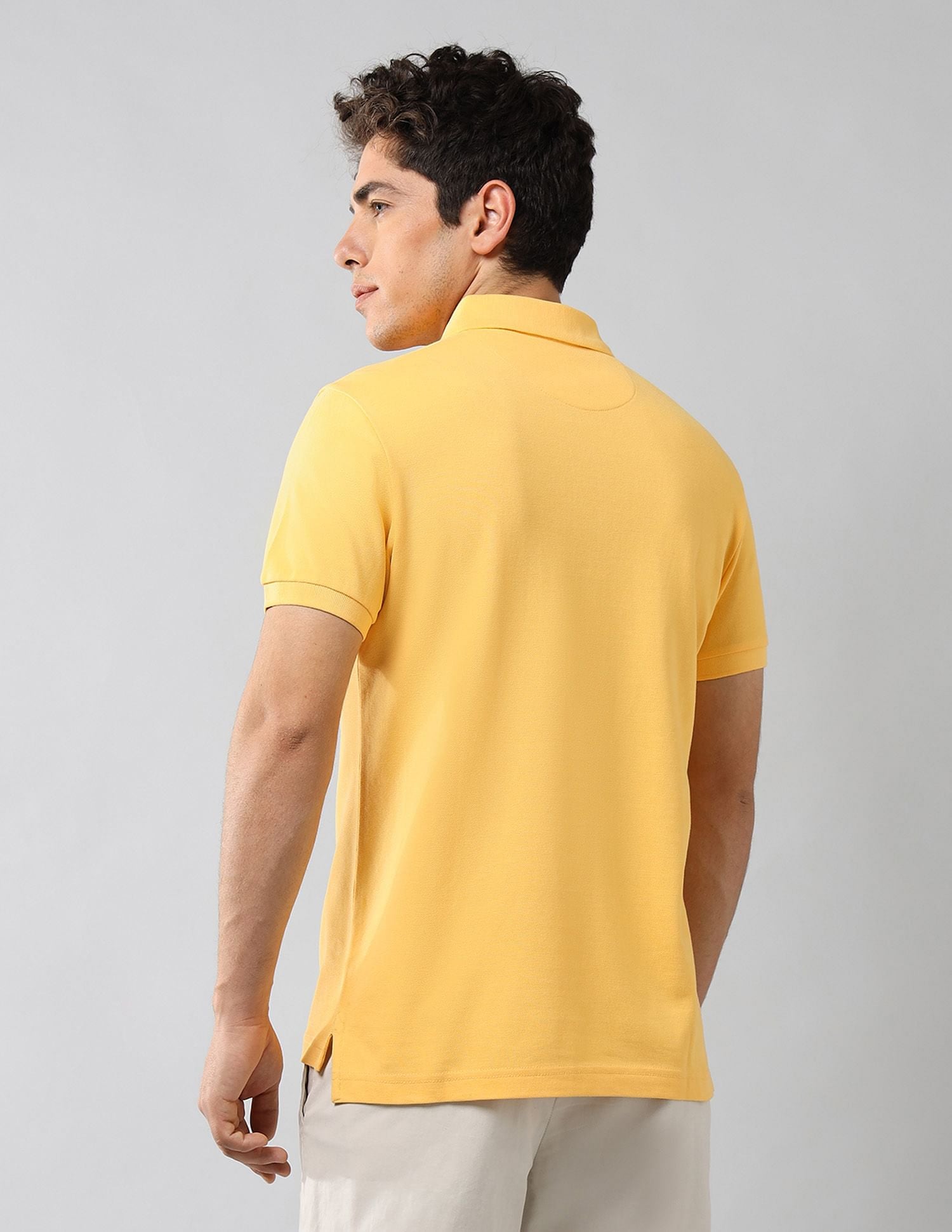 Brand Printed Muscle Fit Polo Shirt Yellow - U.S. POLO ASSN. | Large