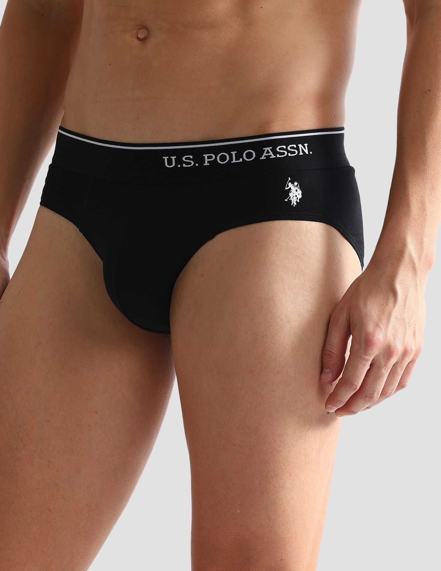 Pure Cotton Antibacterial OEB08 Briefs - Pack Of 2 Black - U.S. POLO ASSN. | Large