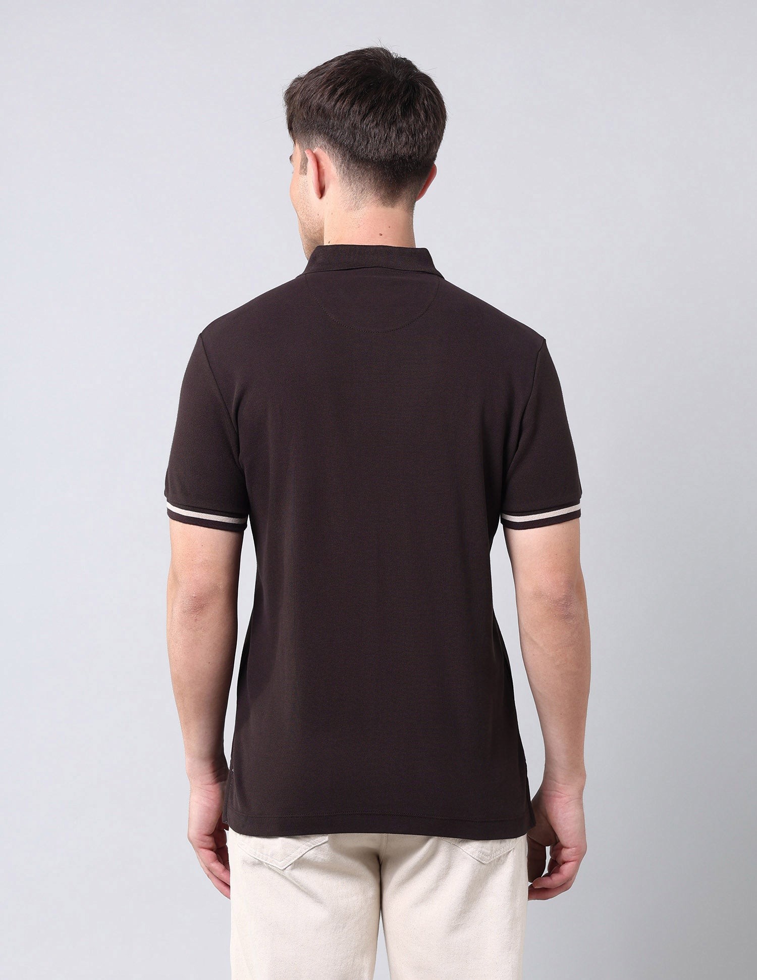 Solid Muscle Fit Americana Polo Shirt Dark Brown - U.S. Polo Assn. India | Large