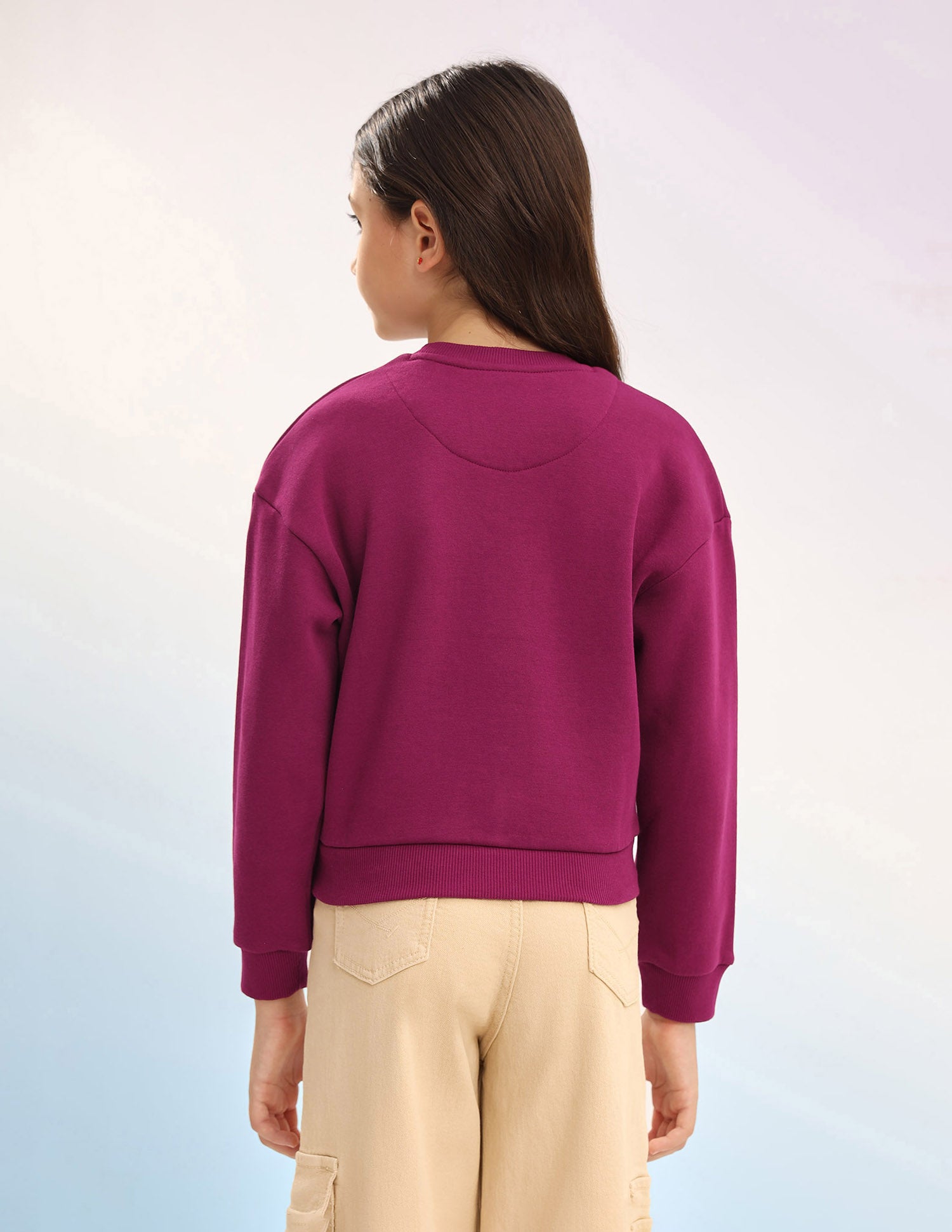 Brand Printed Regular Fit Sweatshirt Wine - U.S. POLO ASSN. | Large