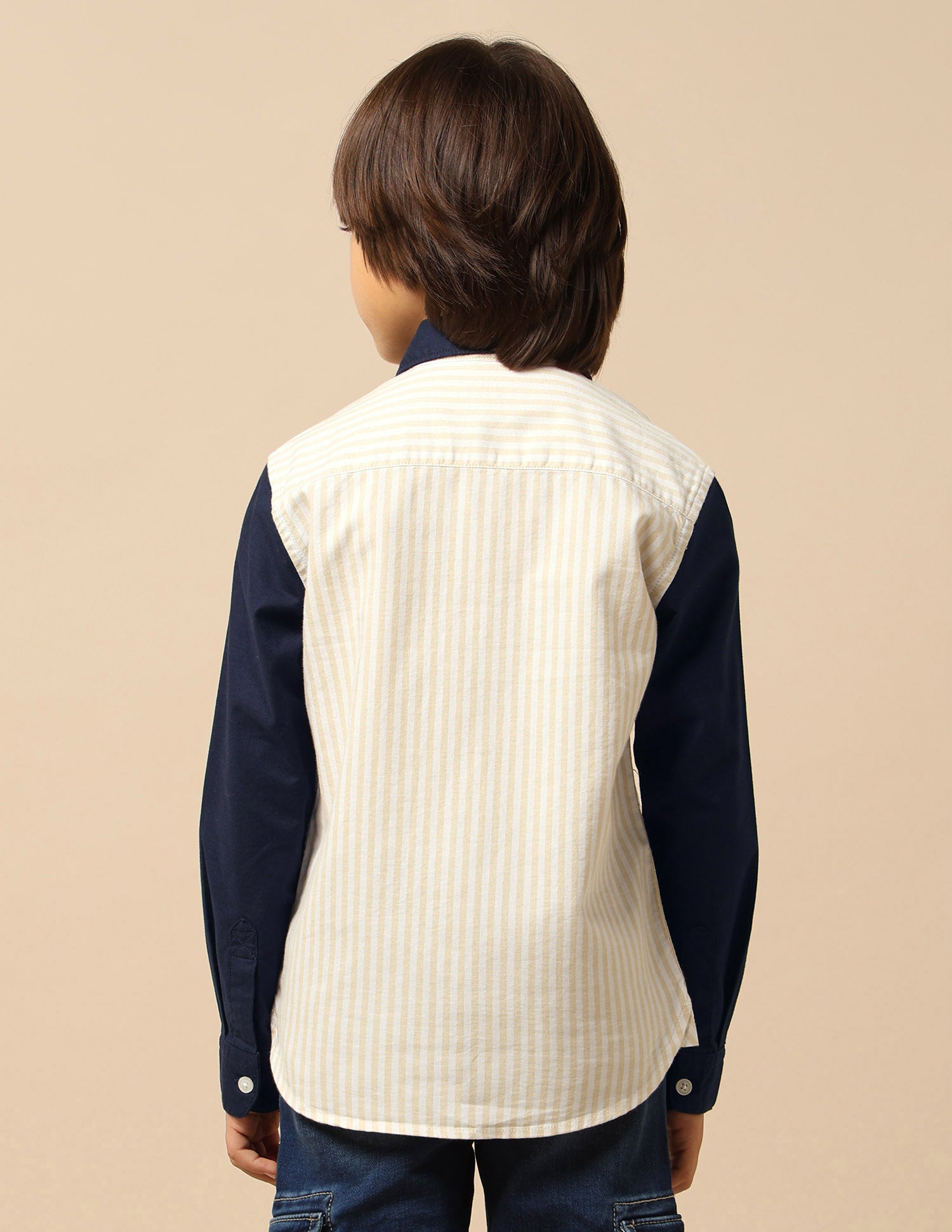 Boys Brand Embroidered Regular Fit Shirt Natural - U.S. POLO ASSN. | Large