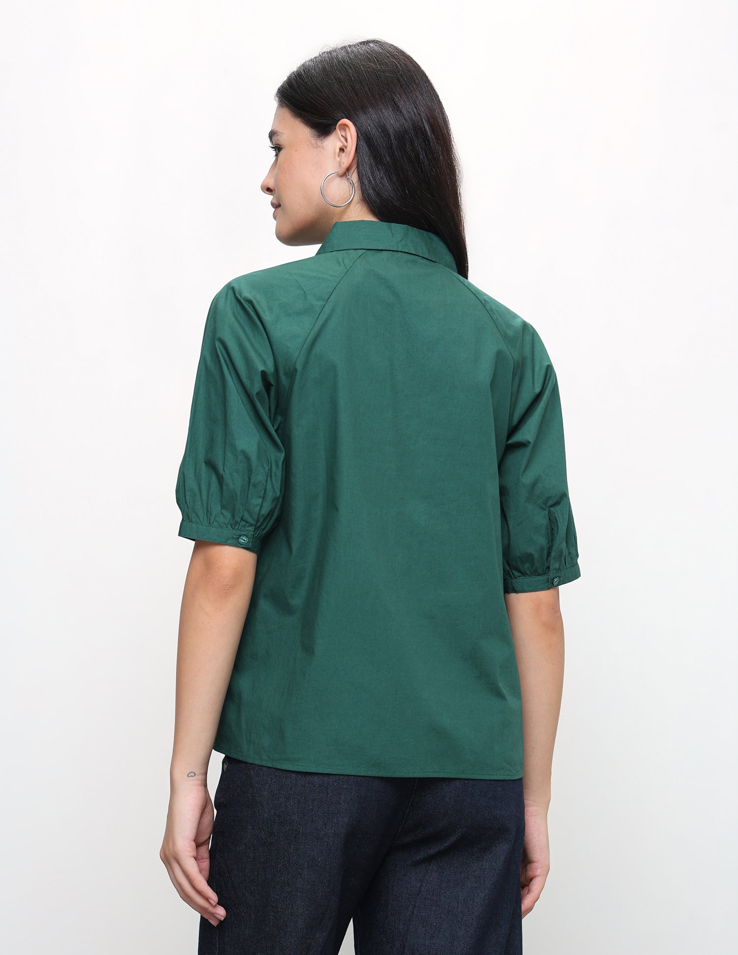 Solid Relaxed Fit Shirt Dark Green - U.S. Polo Assn. India | Large