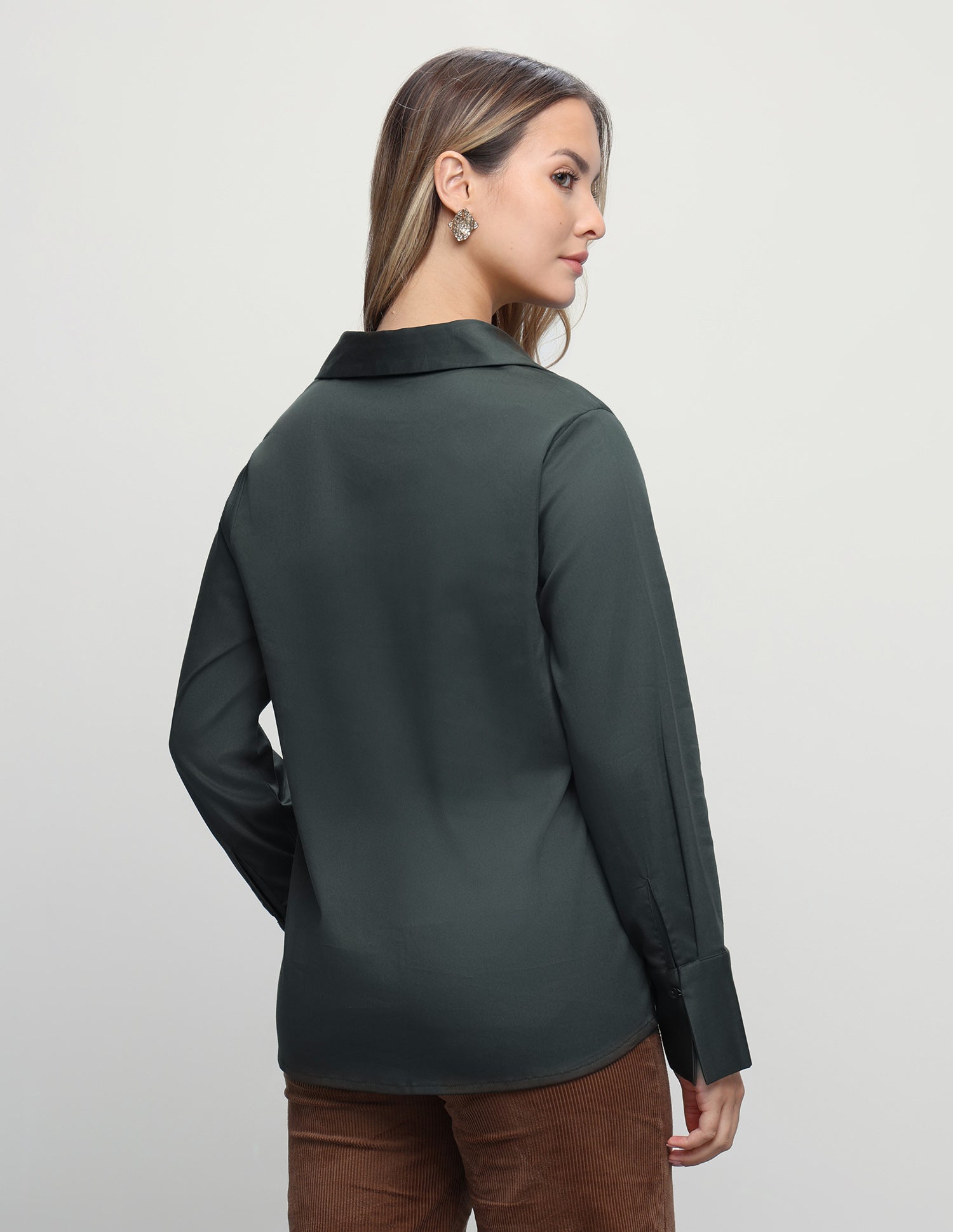 Solid Regular Fit Shirt Dark Green - U.S. Polo Assn. India | Large