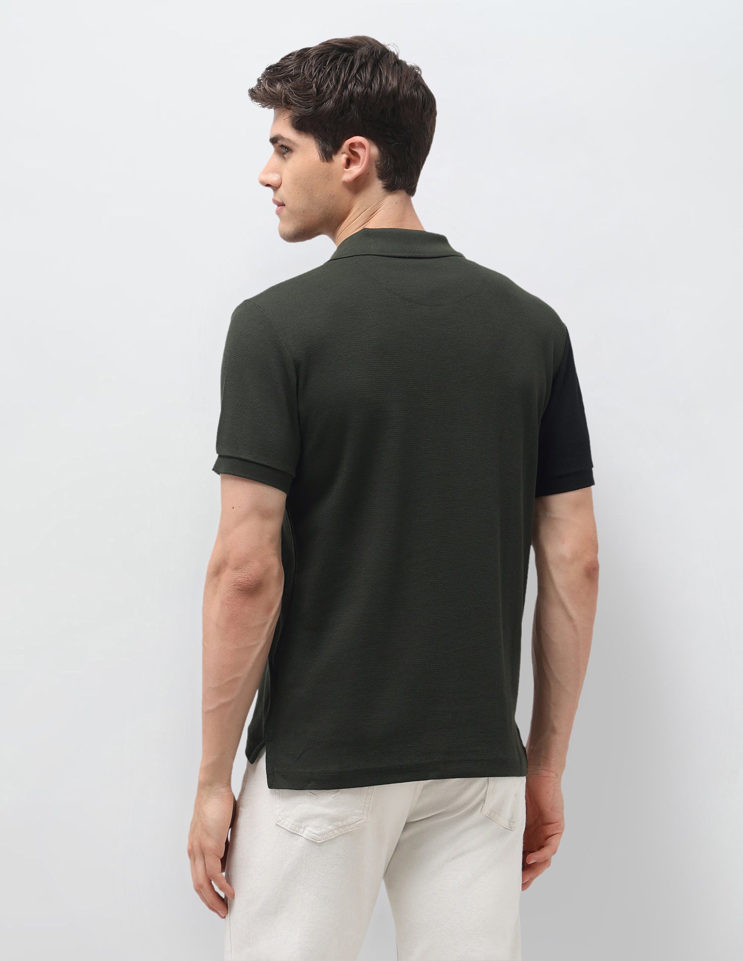 Colourblocked Slim Fit Polo Shirt Olive - U.S. Polo Assn. India | Large