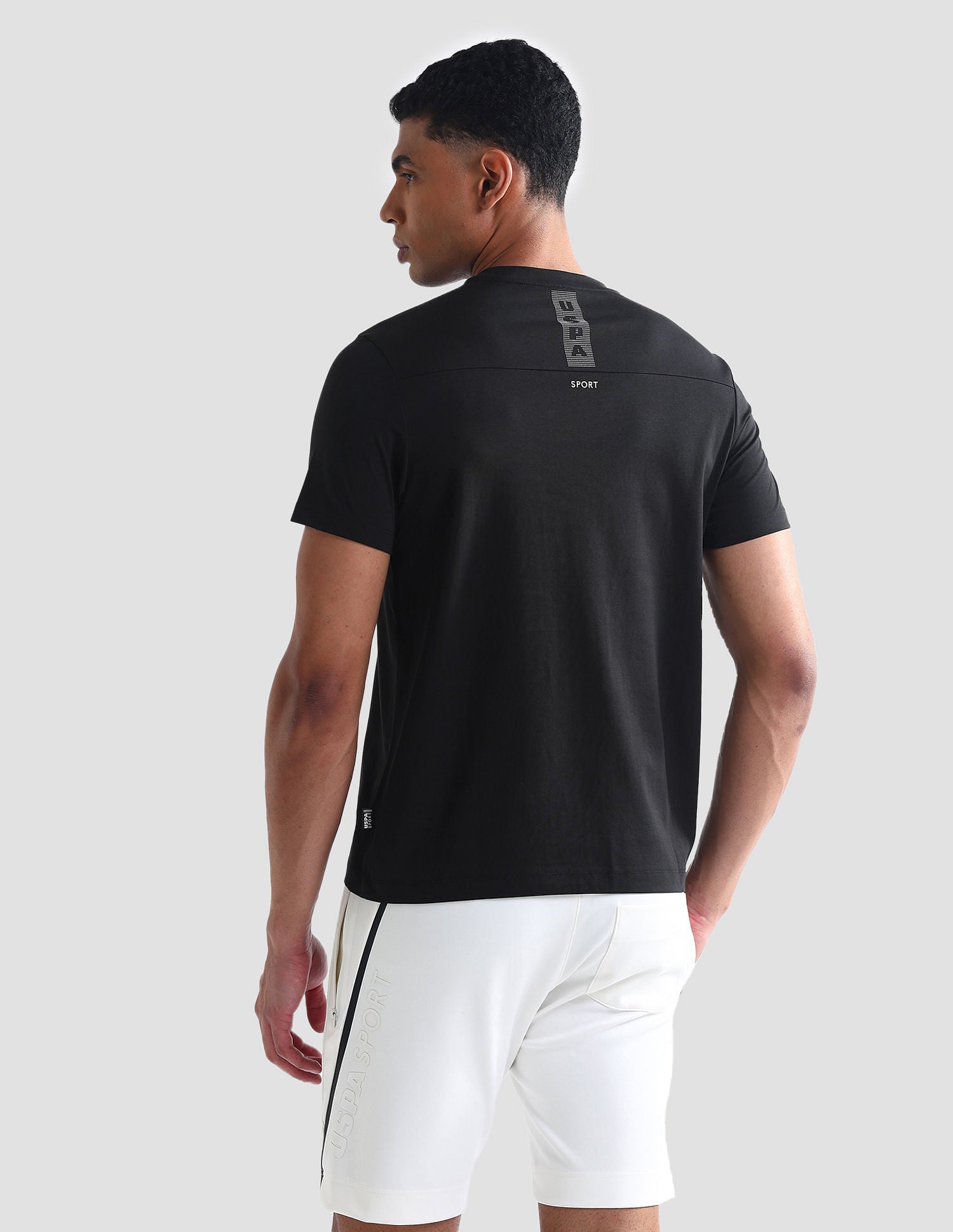 Slim Fit Brand Print Active T-Shirt Black - U.S. Polo Assn. India | Large