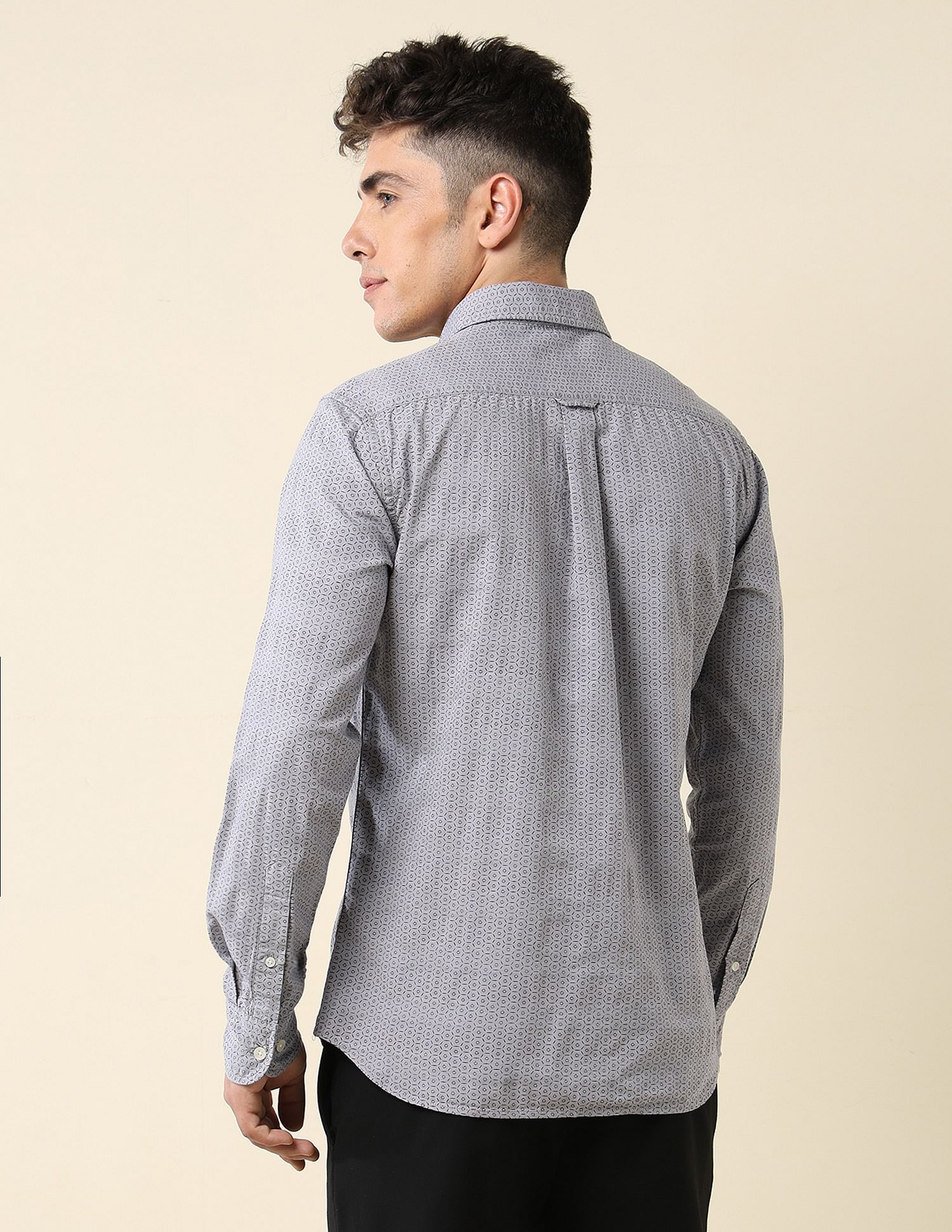 Tailored Fit Dobby Shirt Grey - U.S. Polo Assn. India | Large
