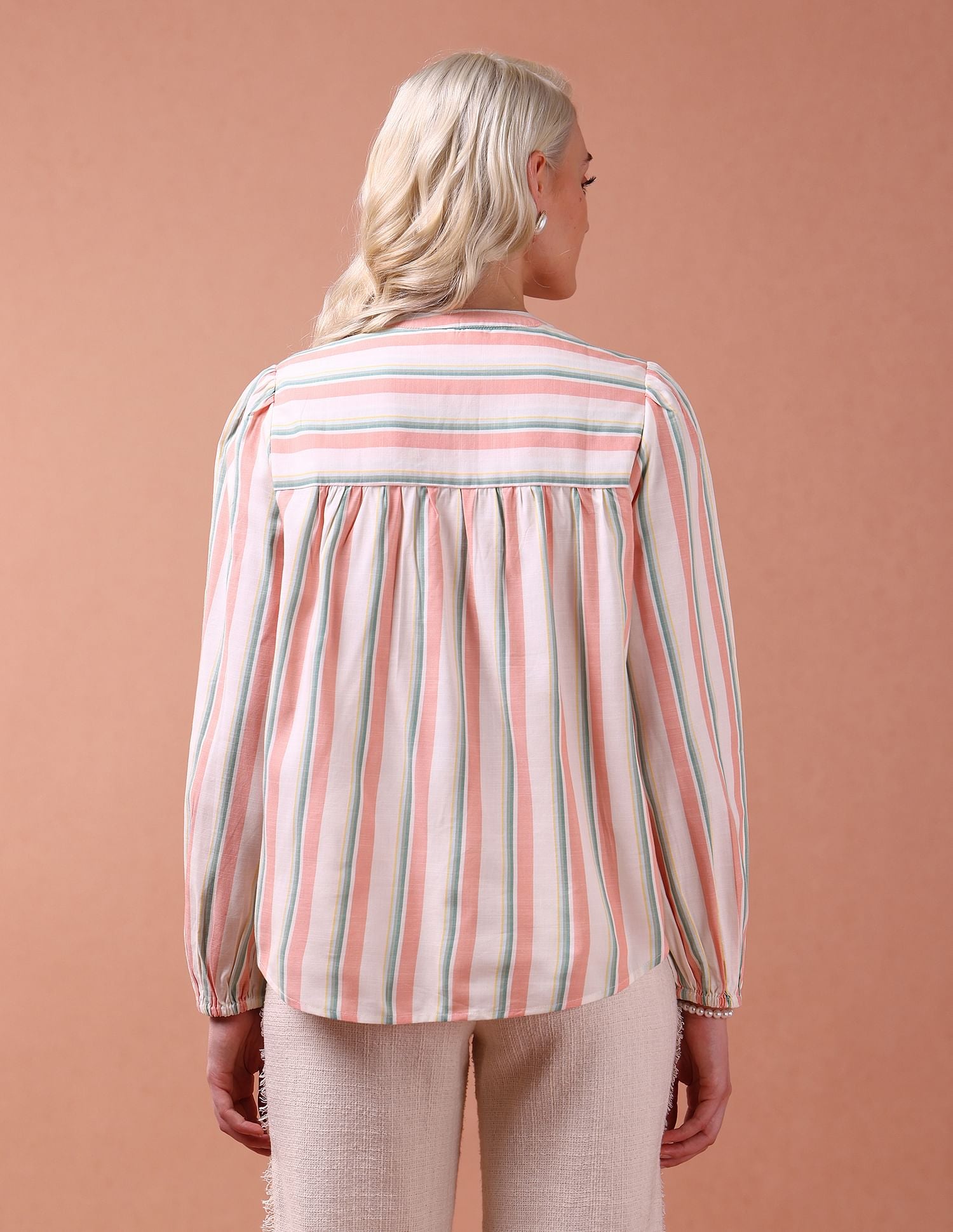 Vertical Stripe Loose Fit Top White - U.S. POLO ASSN. | Large