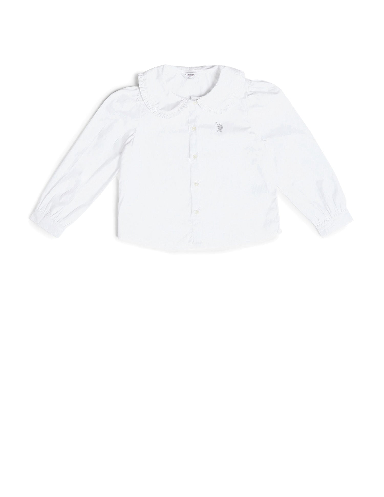 Girls Peter Pan Collar Regular Top Off White - U.S. POLO ASSN. | Large