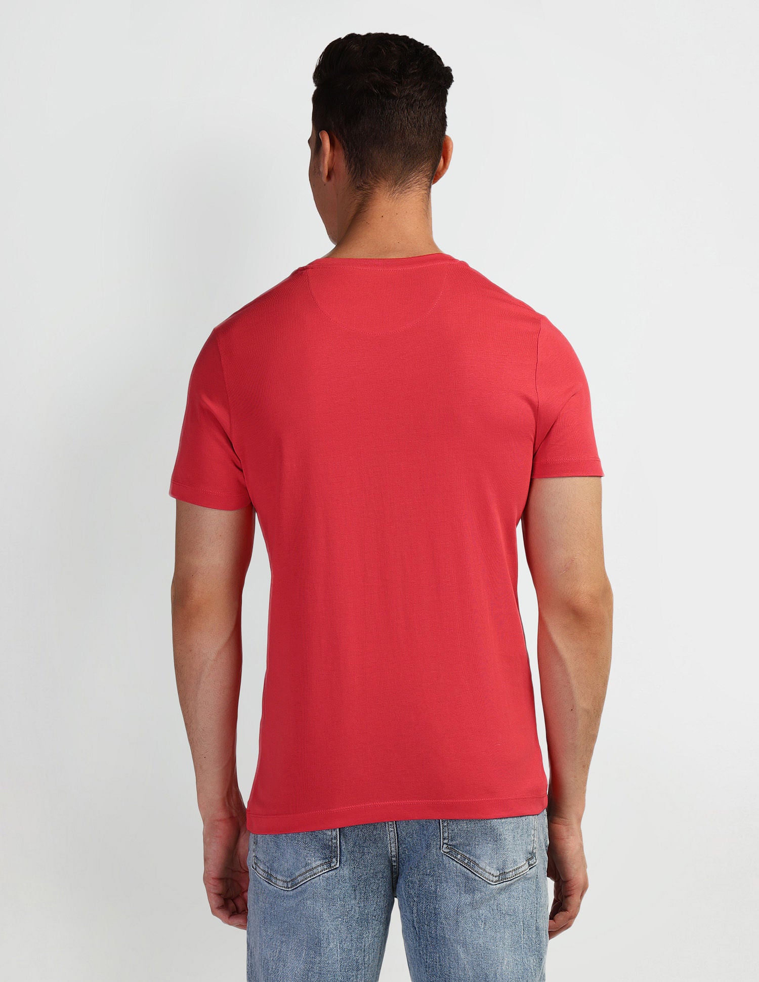 Brand Print Crew Neck T-Shirt Pink - U.S. Polo Assn. India | Large