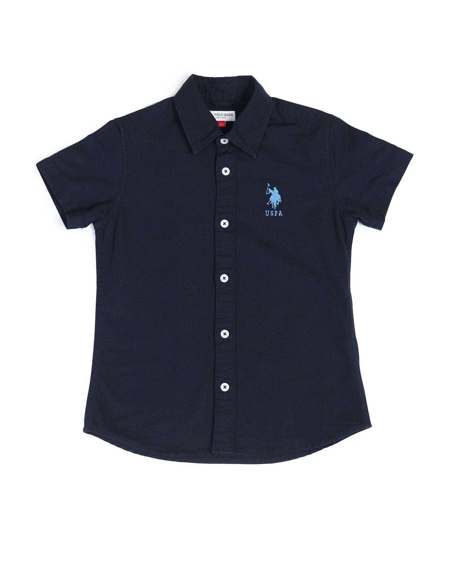 Dobby Regular Fit Solid Shirt Navy - U.S. POLO ASSN. | Large
