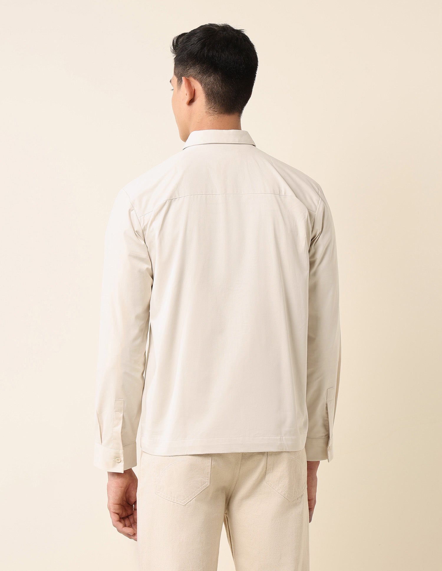 Solid Regular Fit Shacket Ecru - U.S. POLO ASSN. | Large