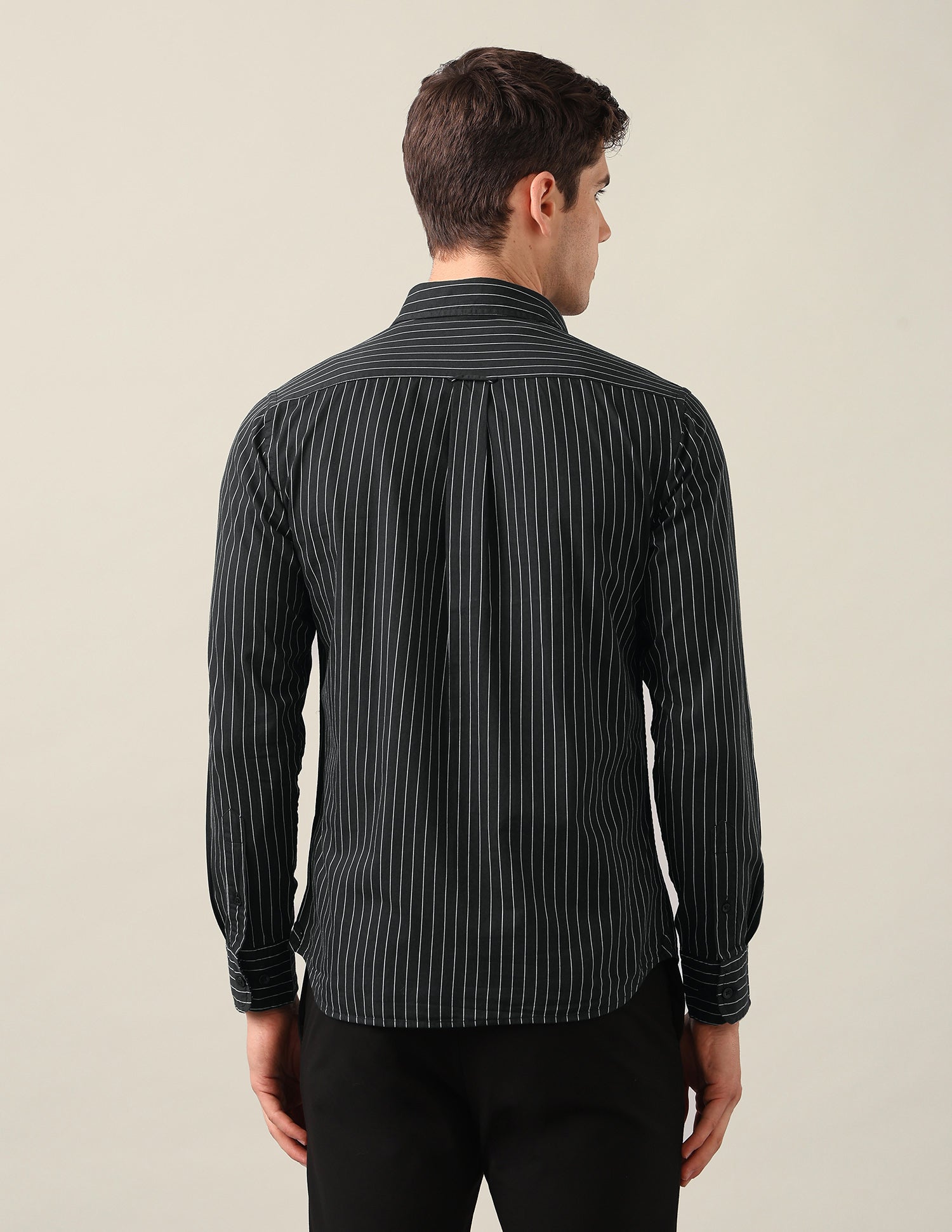Pinstriped Twill Shirt Black - U.S. Polo Assn. India | Large