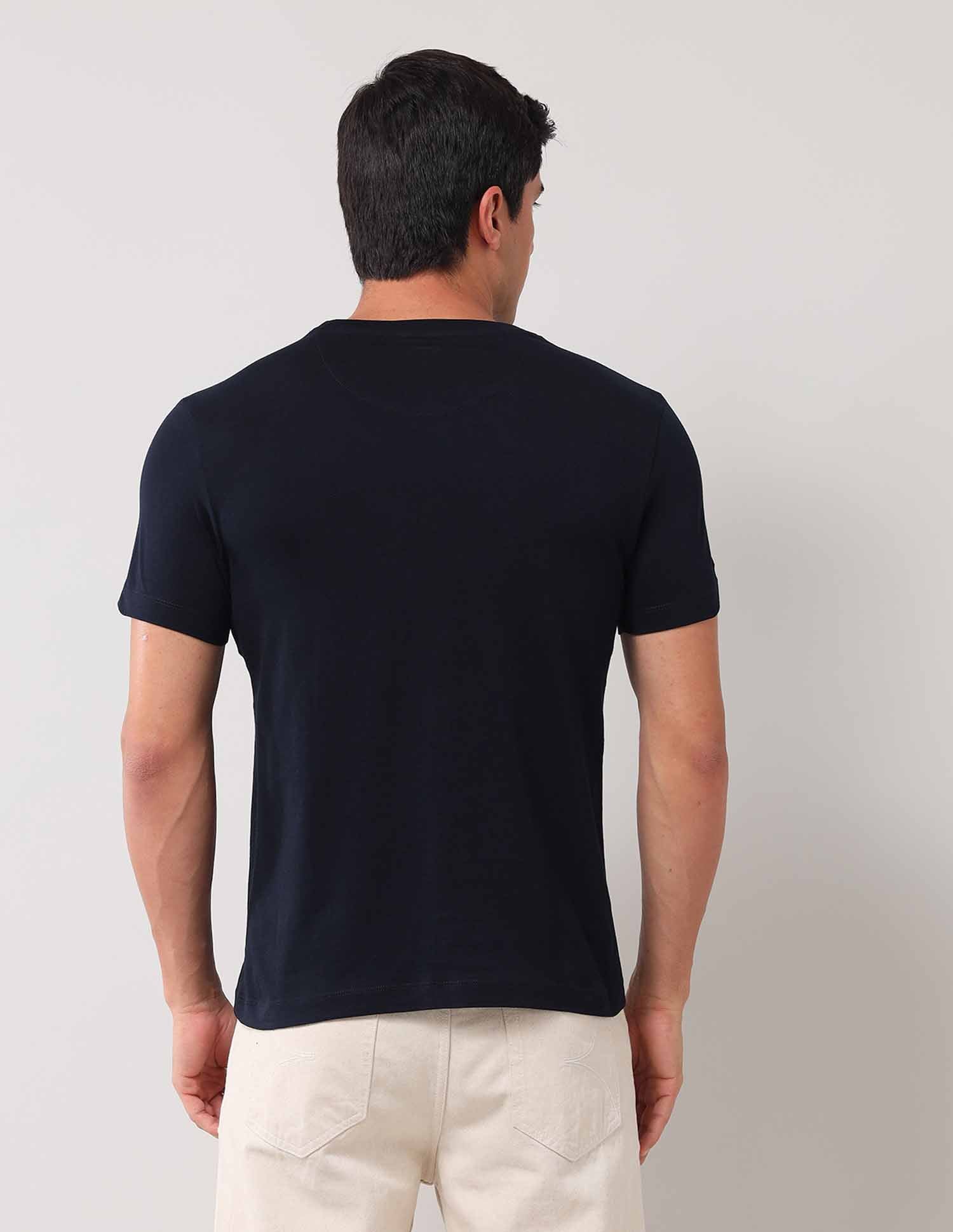 Brand Printed Pure Cotton T-Shirt Navy - U.S. Polo Assn. India | Large