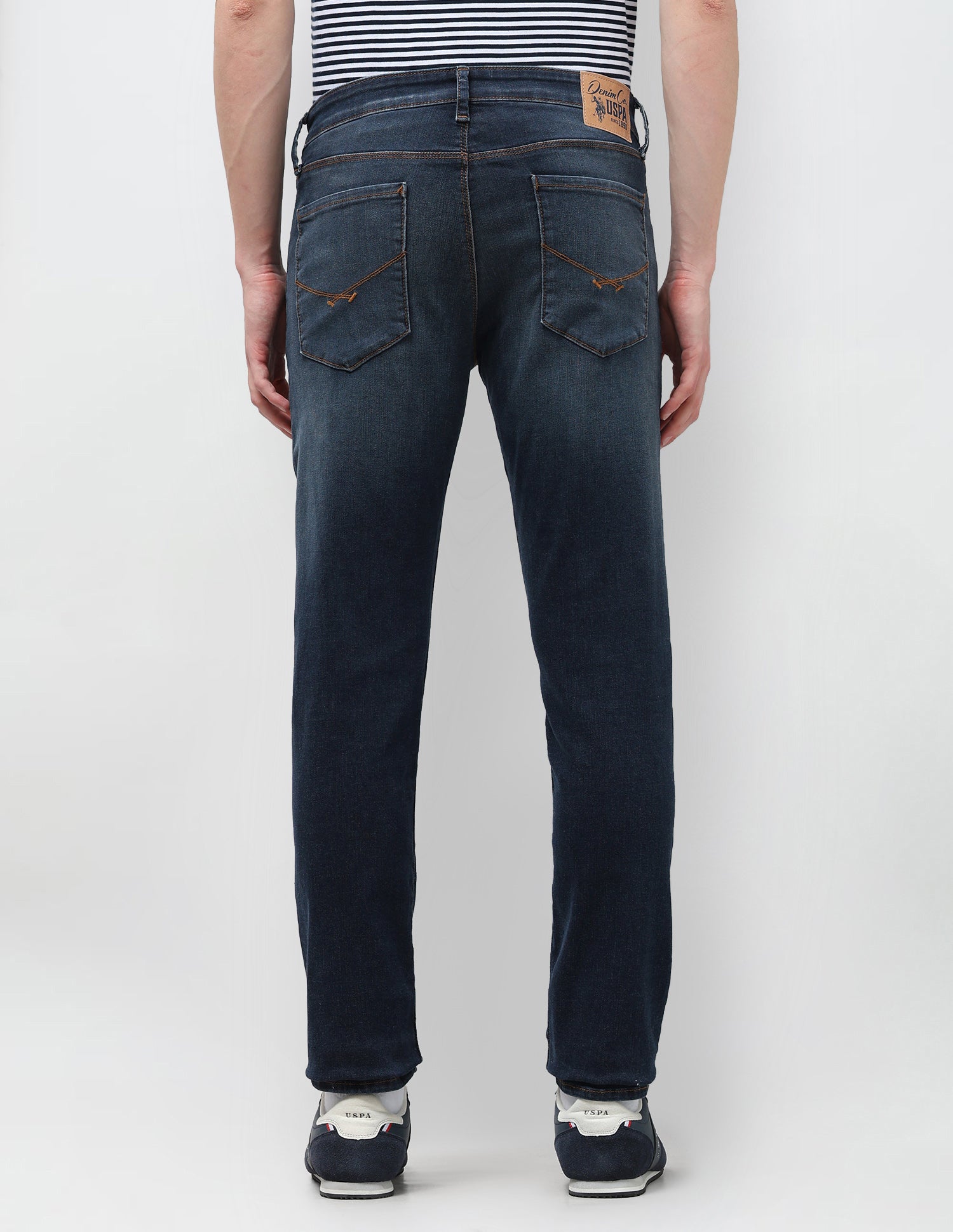 Brandon Slim Tapered Fit Blue Jeans Tinted Blue - U.S. Polo Assn. India | Large