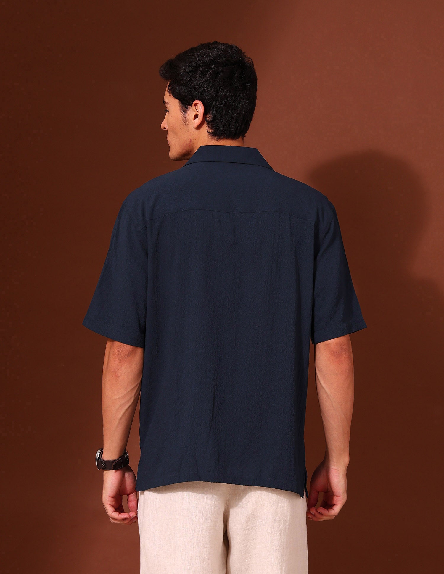 Tailored Fit Poplin Shirt Navy - U.S. Polo Assn. India | Large