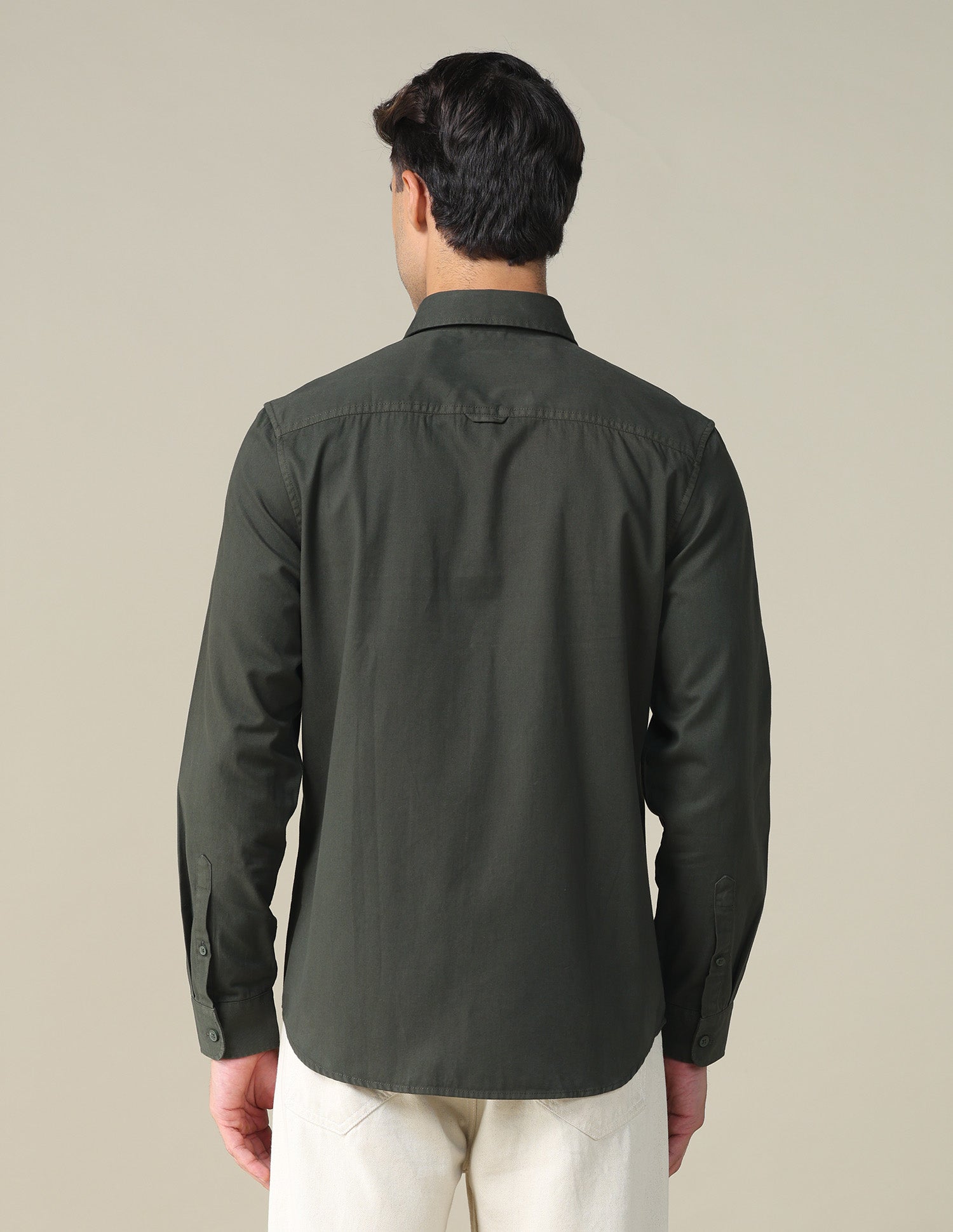 Twill Relaxed Fit Shirt Dark Green - U.S. POLO ASSN. | Large