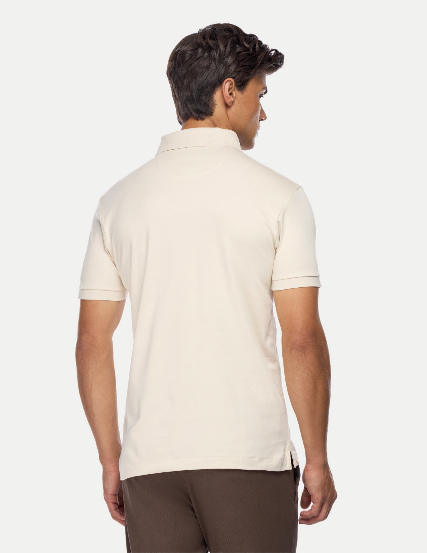 Solid Slim Fit Polo Shirt Off White - U.S. Polo Assn. India | Large
