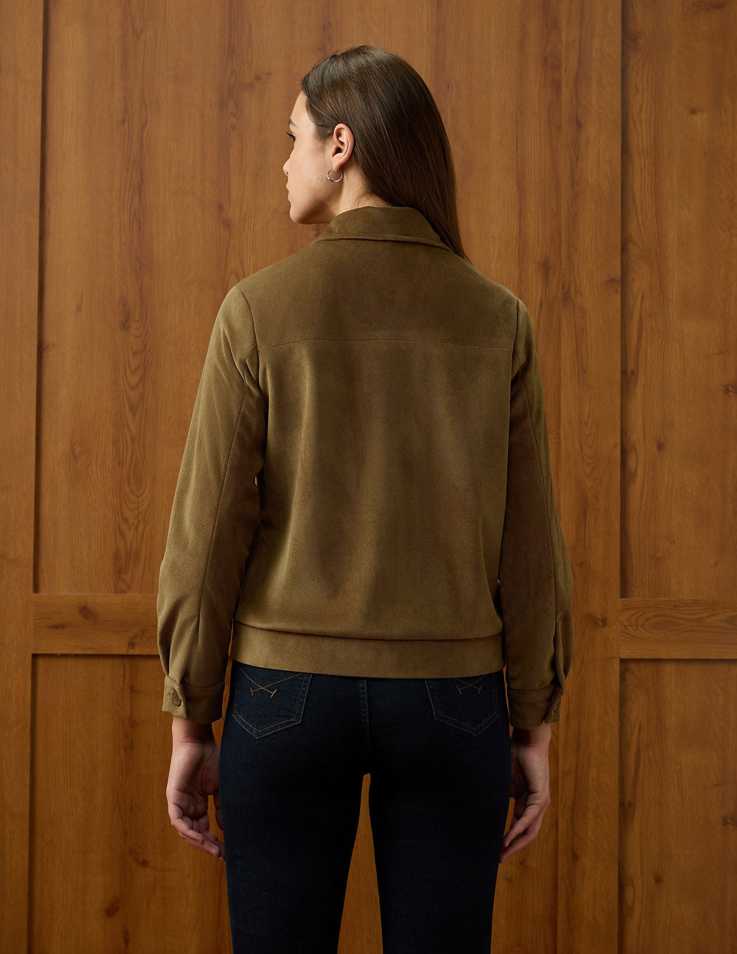 Solid Regular Fit Jacket Brown - U.S. POLO ASSN. | Large