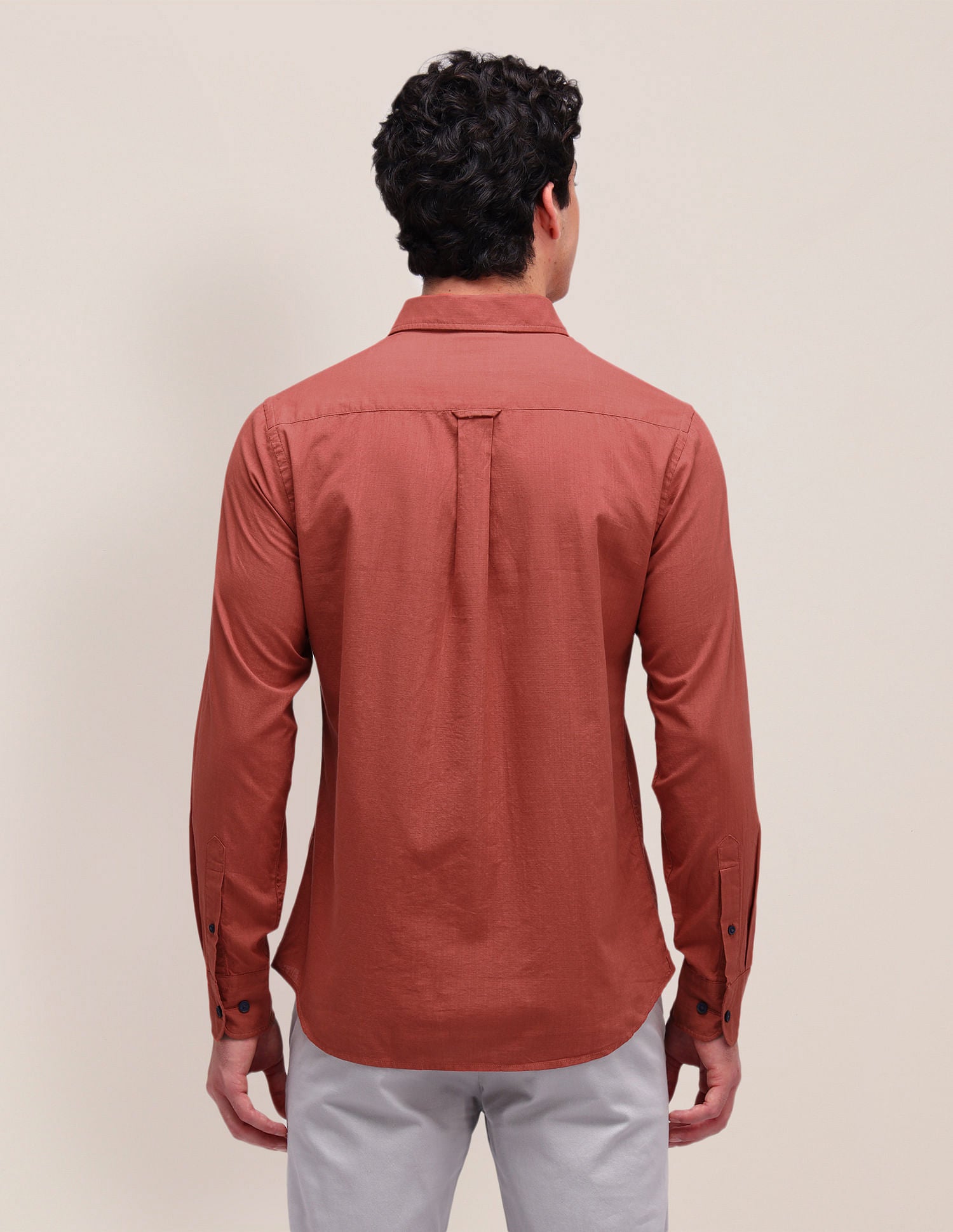 Solid Regular Fit Shirt Rust - U.S. Polo Assn. India | Large