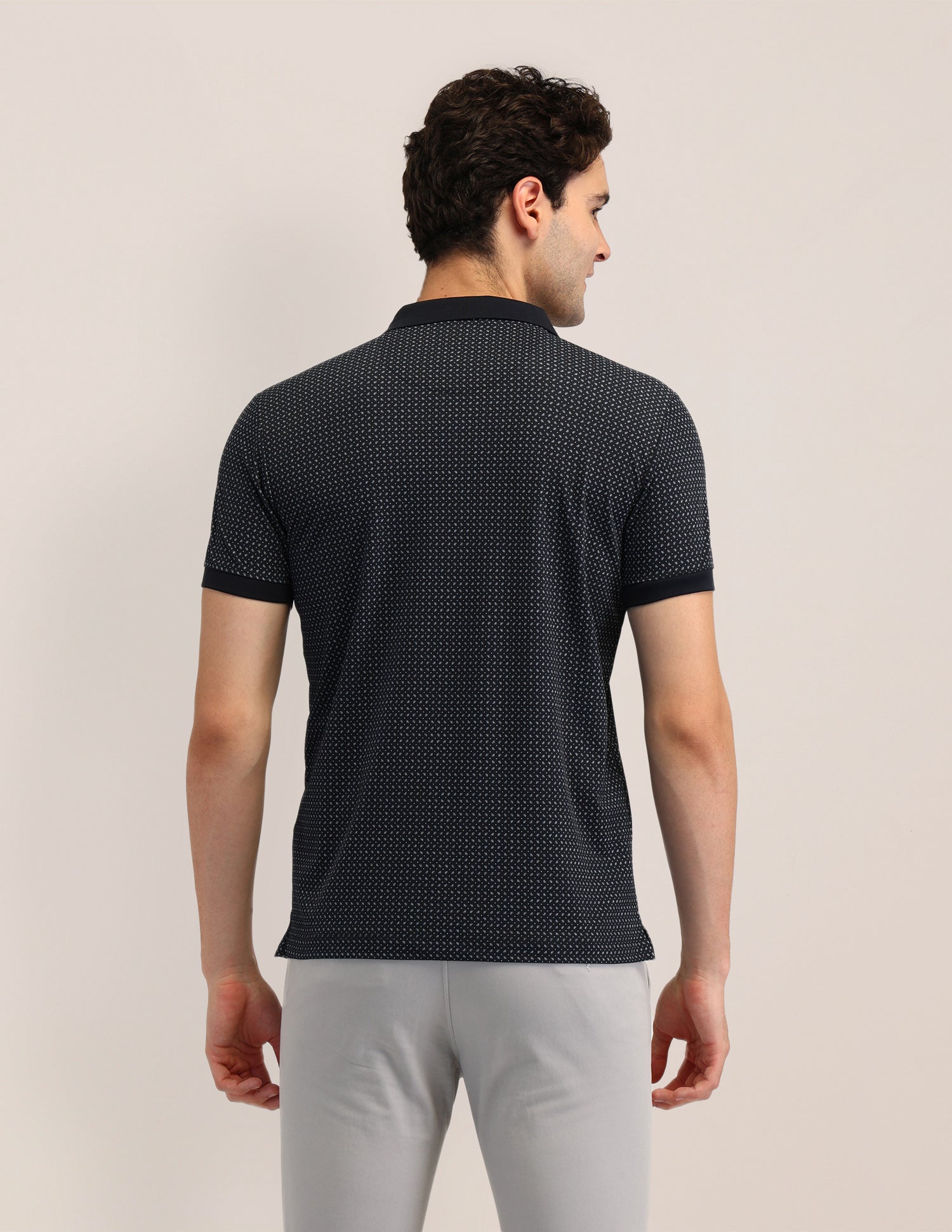 Geometric Printed Slim Fit Polo Shirt Navy - U.S. Polo Assn. India | Large