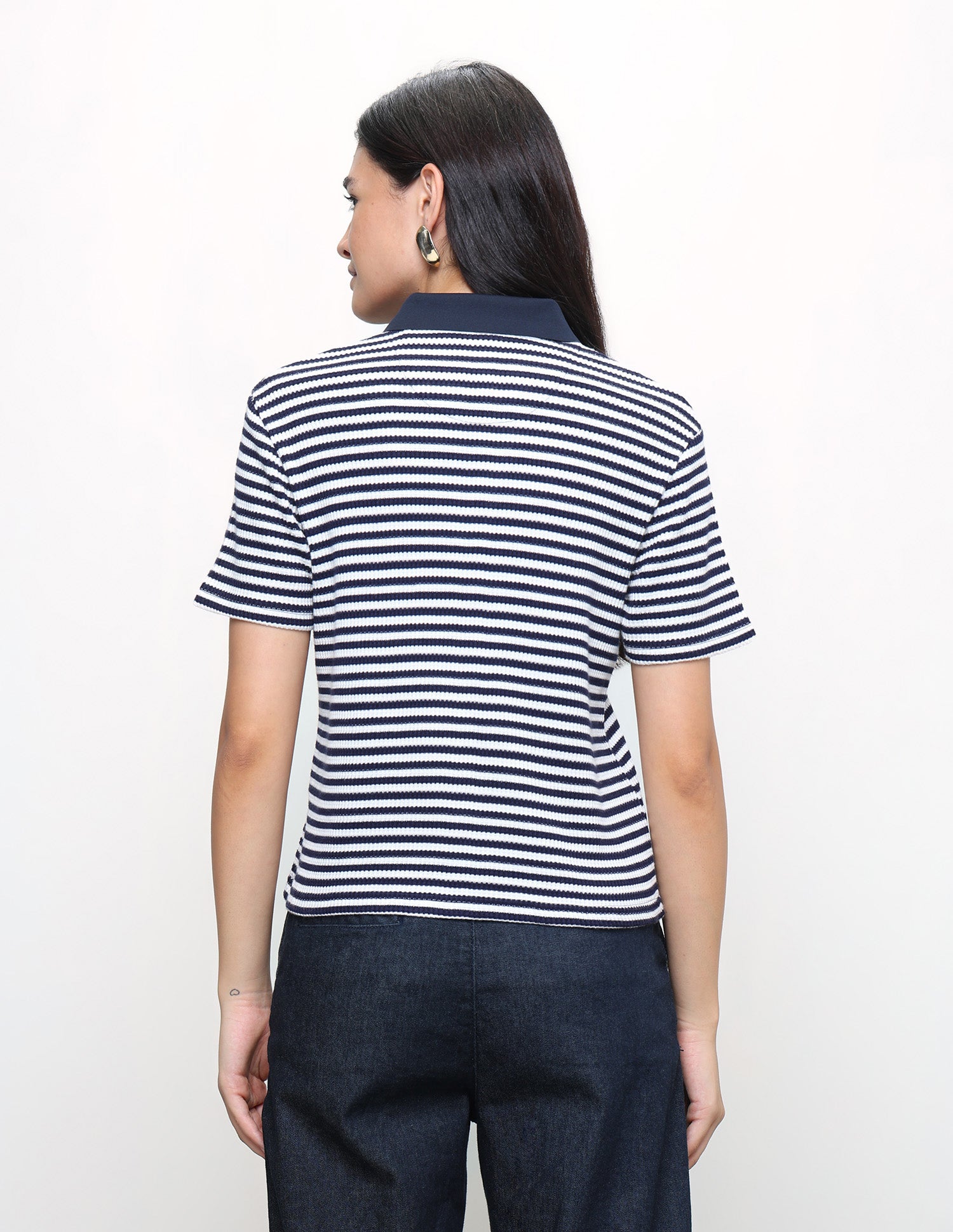 Horizontal Striped Relaxed Fit Polo Shirt Navy - U.S. Polo Assn. India | Large