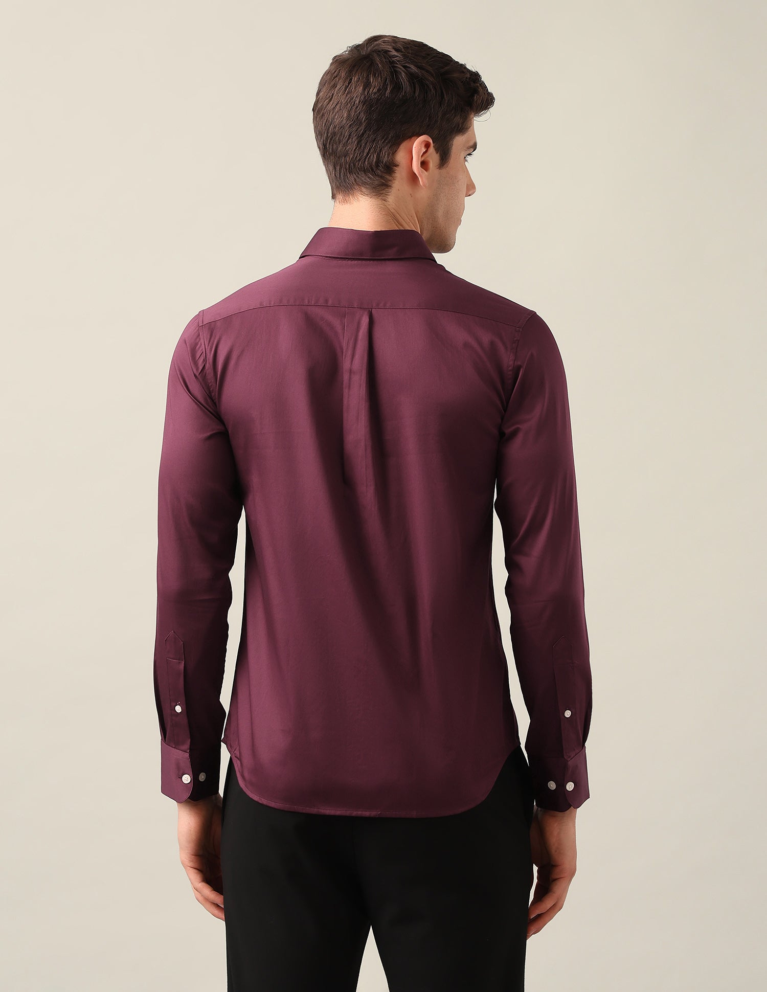 Satin Tailored Fit Shirt Burgundy - U.S. Polo Assn. India | Large