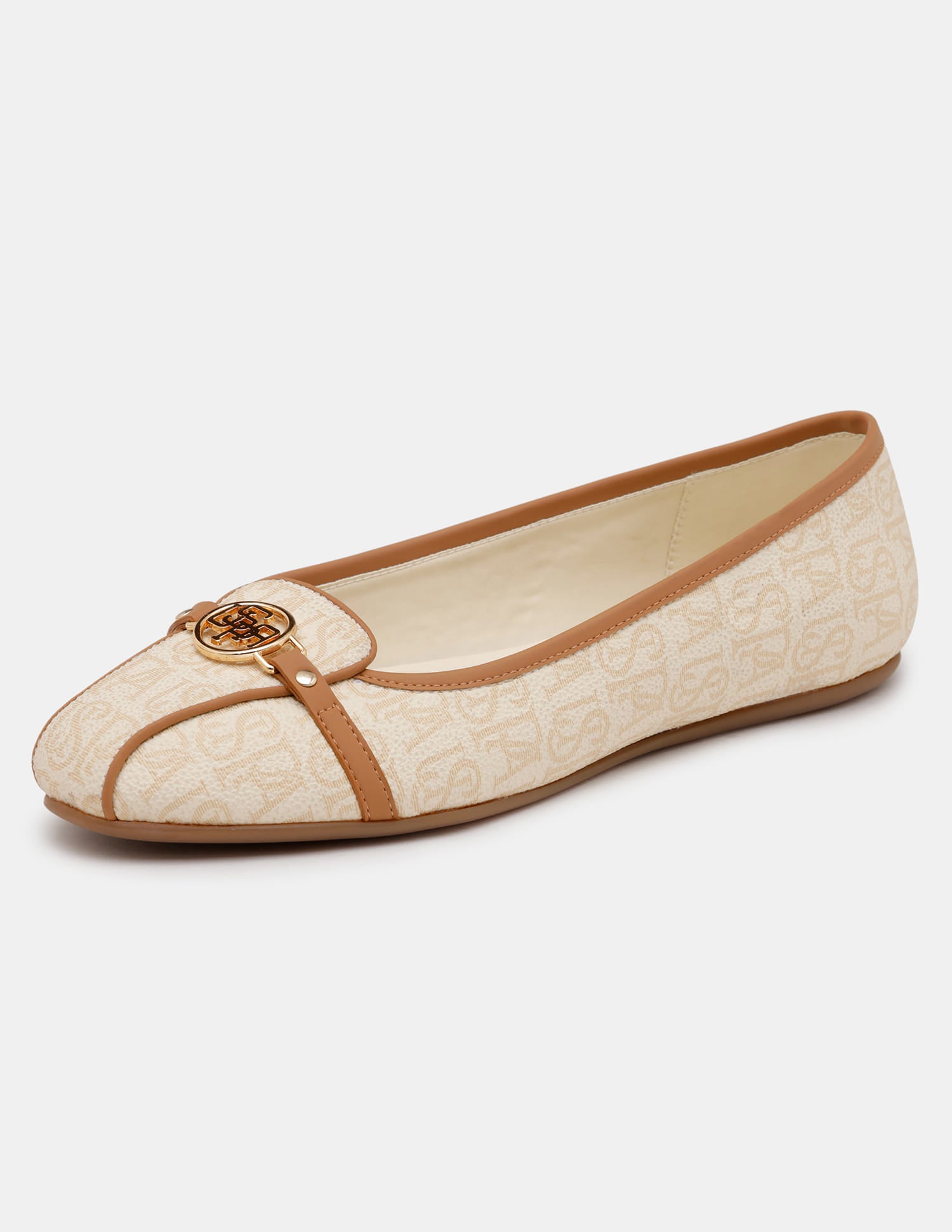 Women Alina 3.0 Brand Printed Round Toe Ballerinas Off White - U.S. Polo Assn. India | Large