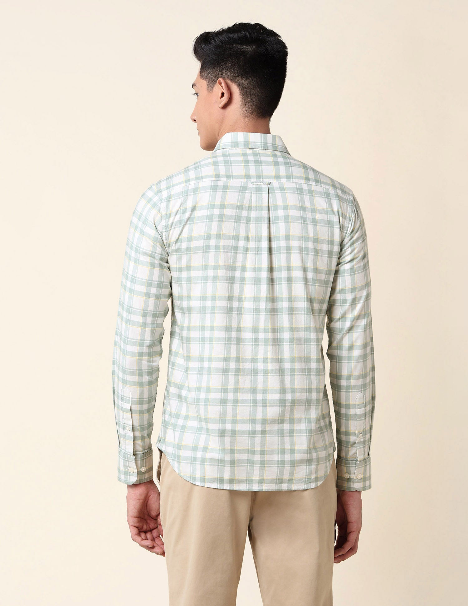 Grid Tattersall Checked Tailored Fit Shirt Light Green - U.S. POLO ASSN. | Large