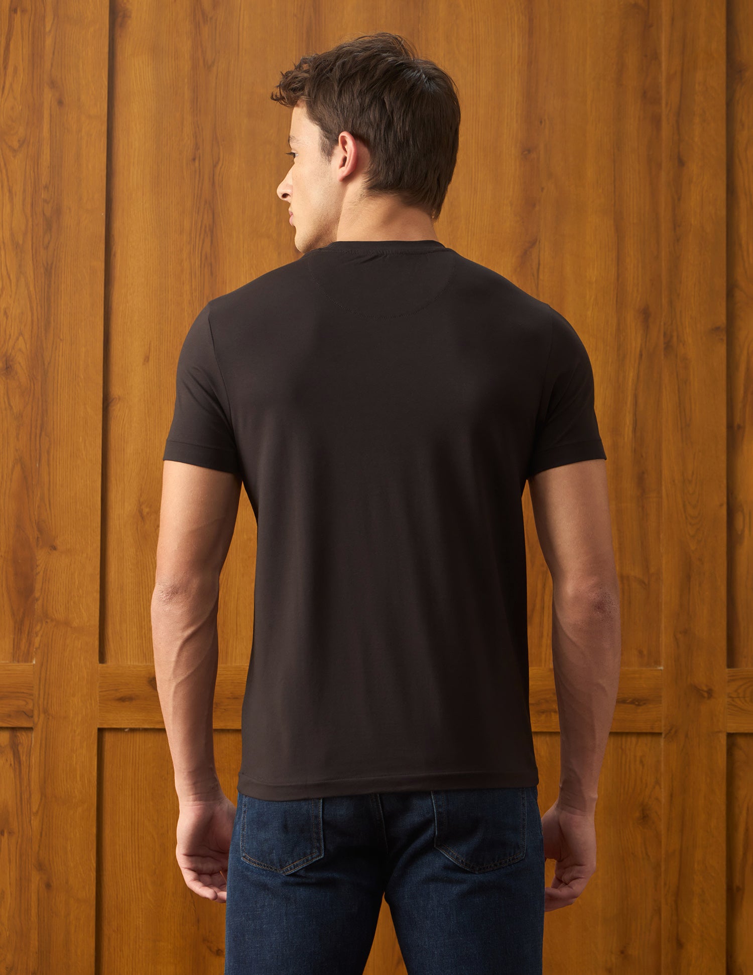 Brand Printed Slim Fit T-Shirt Dark Brown - U.S. Polo Assn. India | Large
