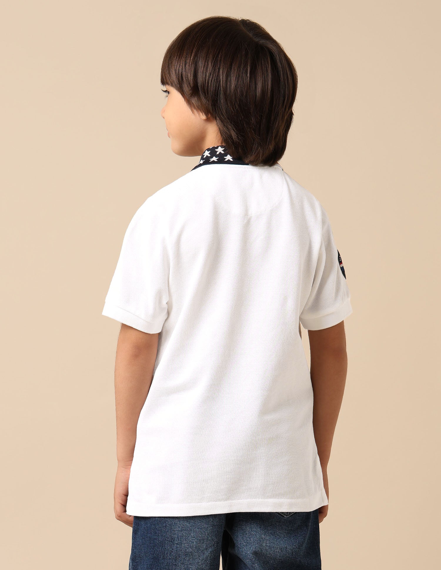 Boys Solid Pure Cotton Polo Shirt White - U.S. POLO ASSN. | Large