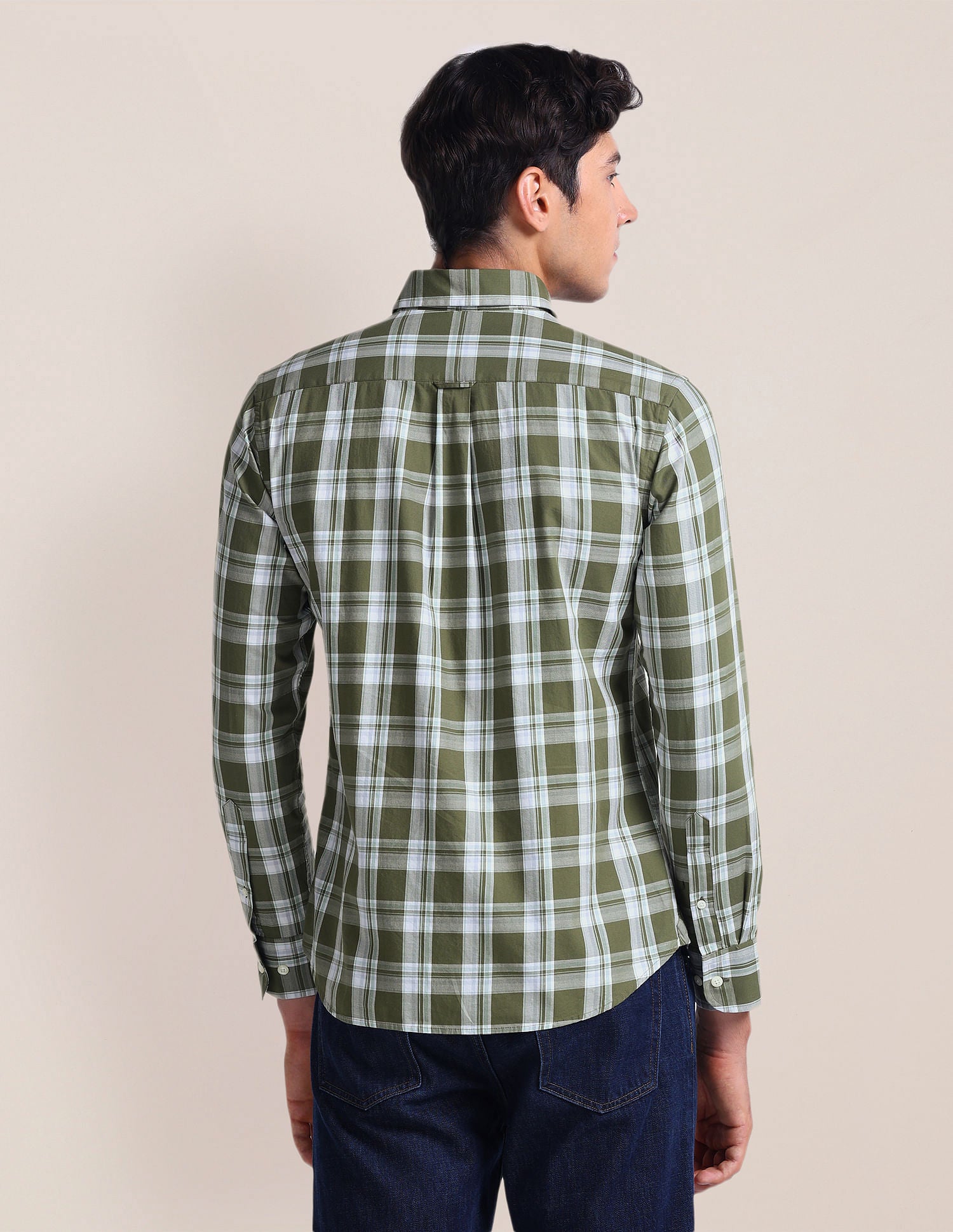 Tartan Check Tailored Fit Shirt Olive - U.S. Polo Assn. India | Large