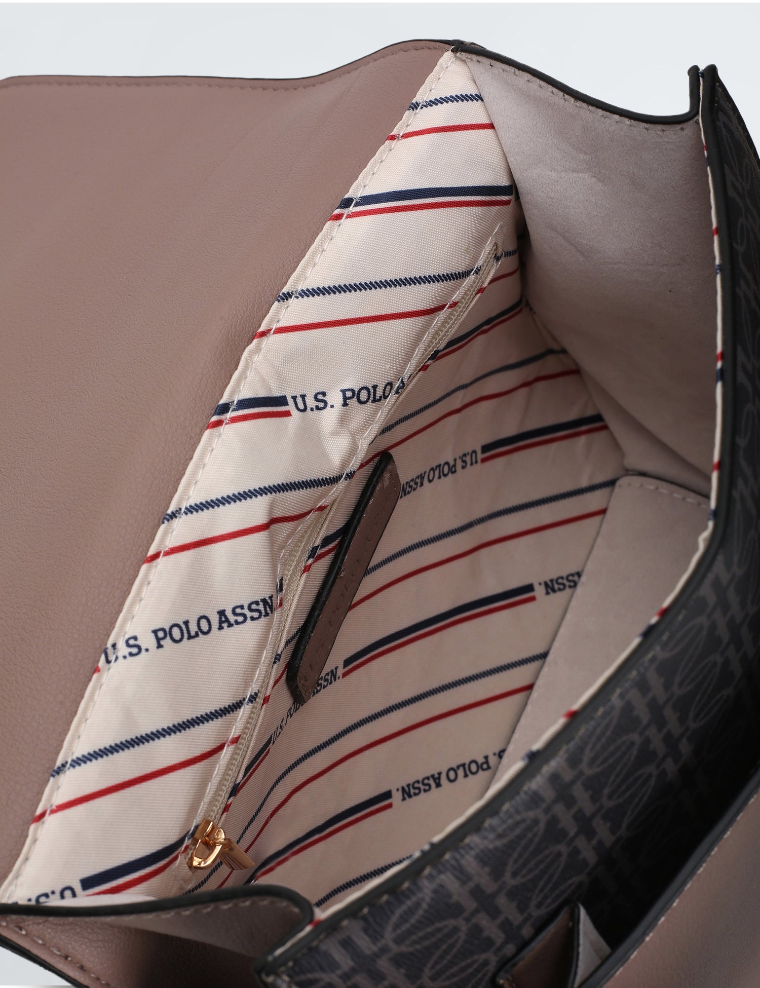 Snap Button Closure Monogram Sling Bag Grey - U.S. POLO ASSN. | Large