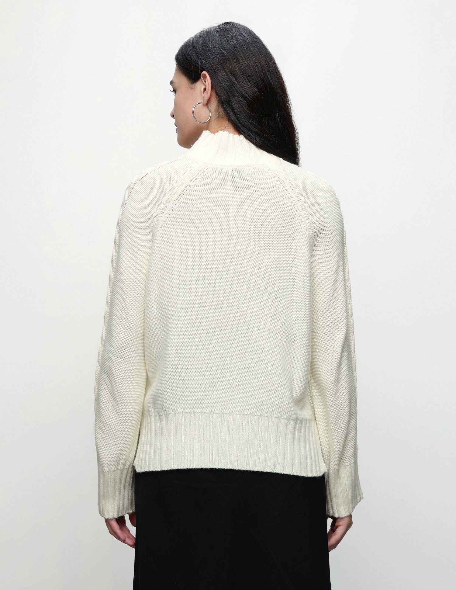 Brand Applique Cable Knit Sweater Off-White - U.S. Polo Assn. India | Large